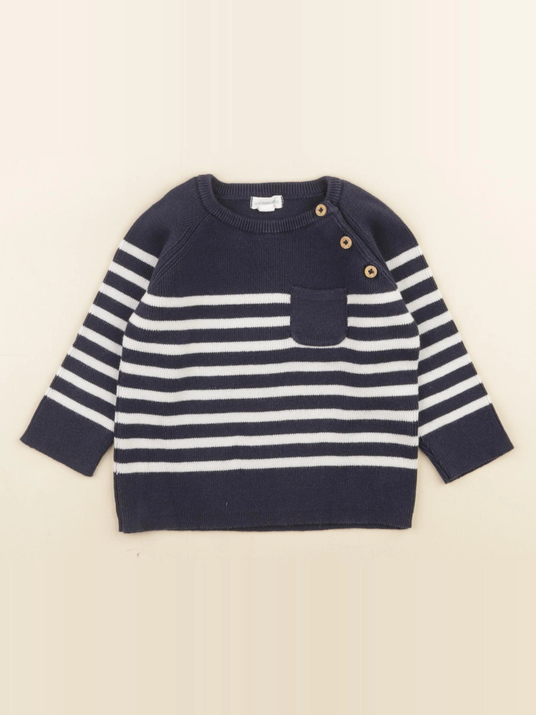 Vertbaudet - pull bleu - 9 mois