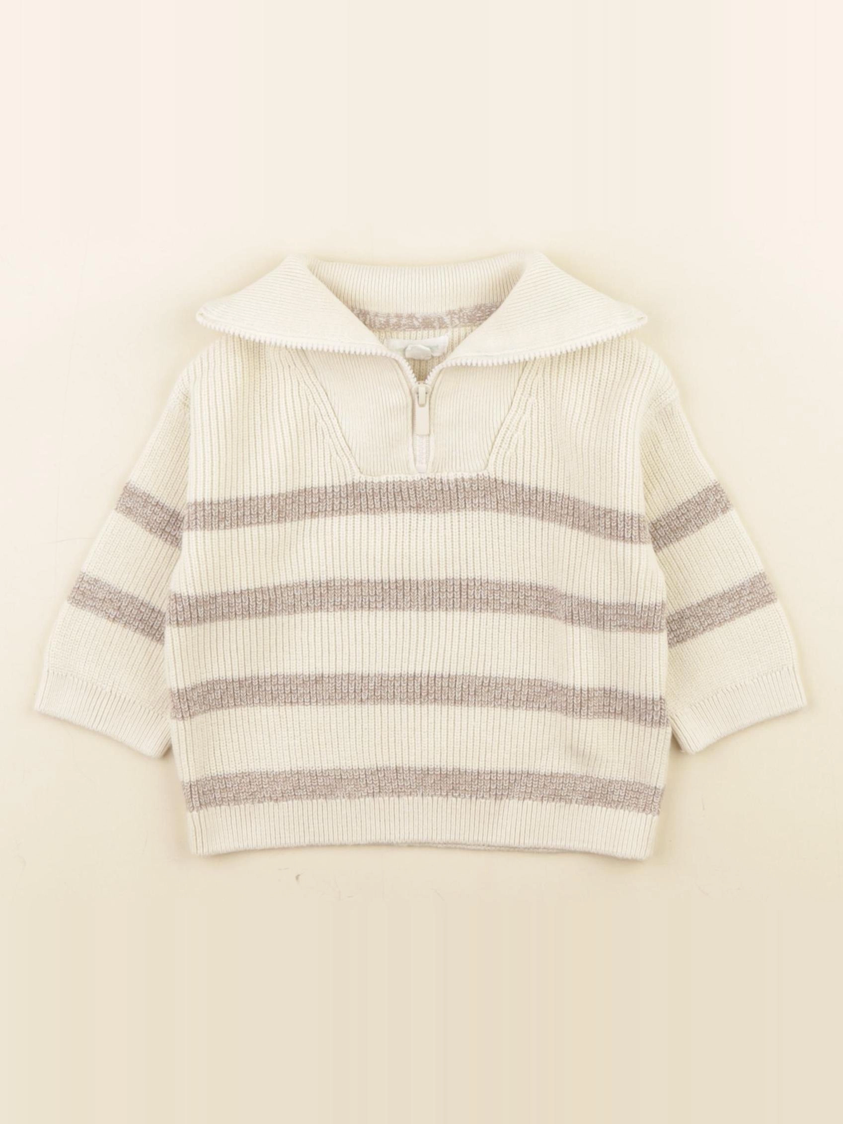 Vertbaudet - pull beige - 9 mois