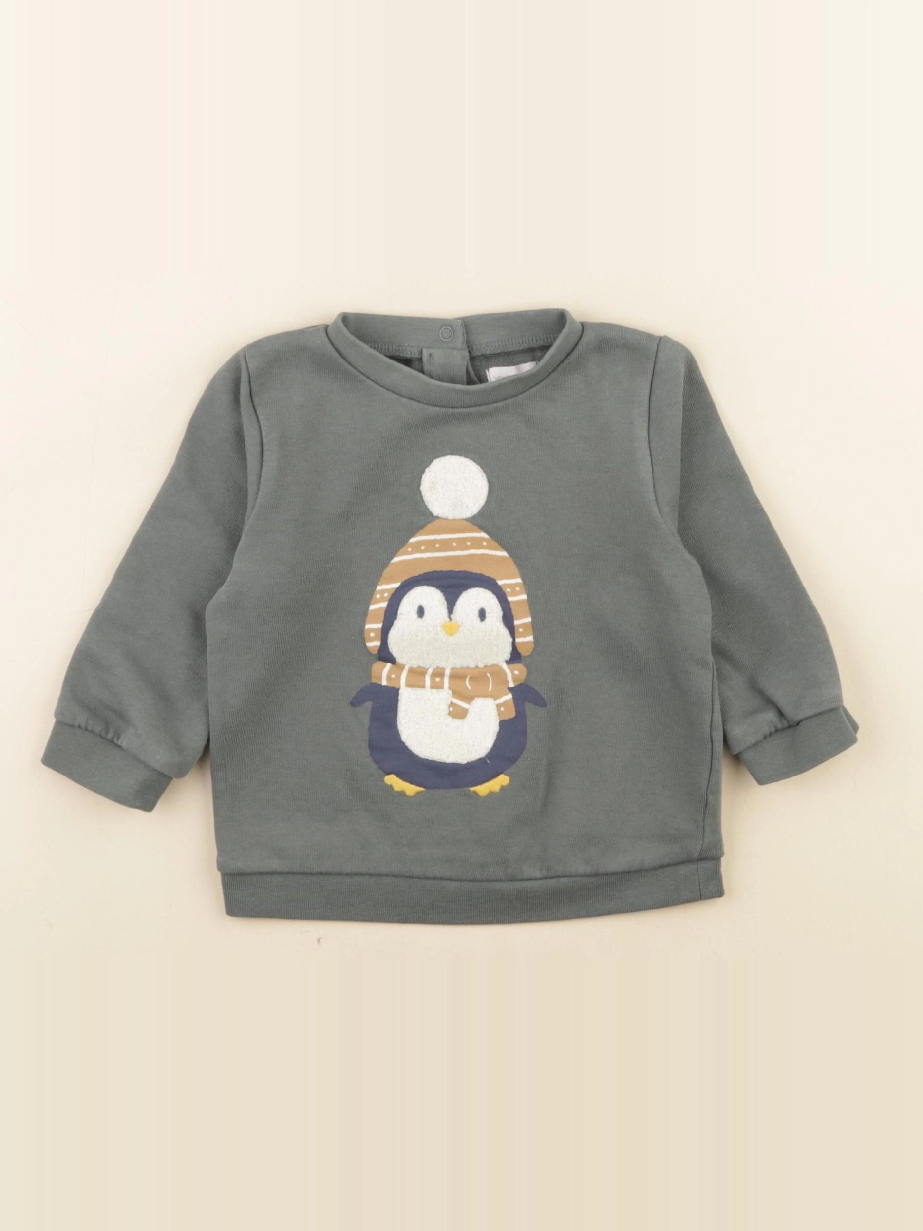 Vertbaudet - sweat vert - 12 mois