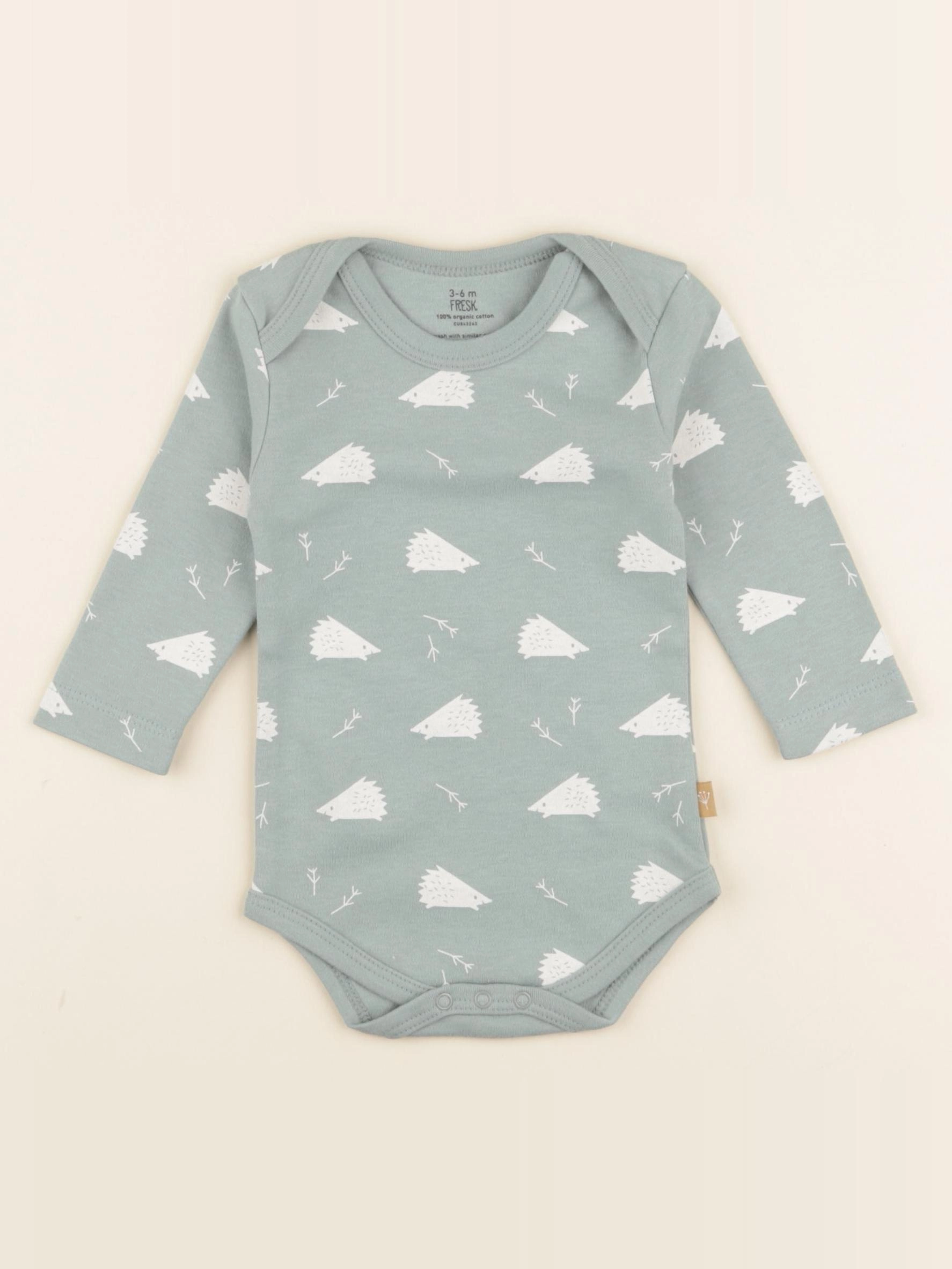 Fresk - body Herissson vert - 0/3 mois
