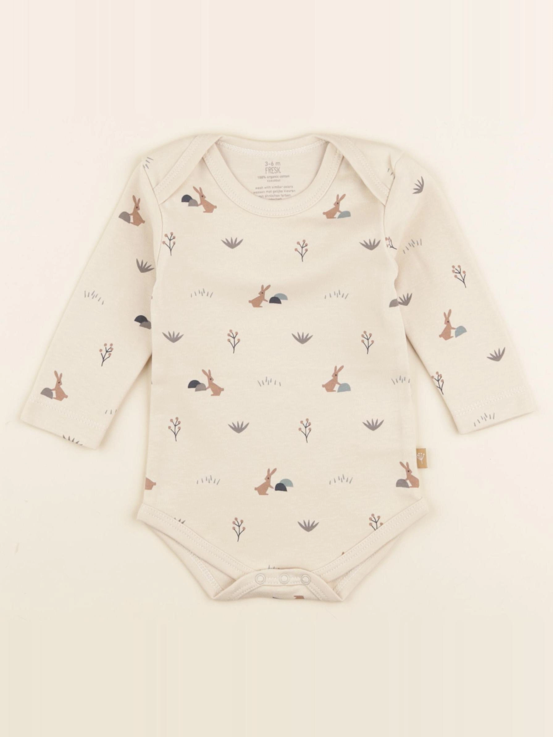 Fresk - body Lapins beige - 0/3 mois