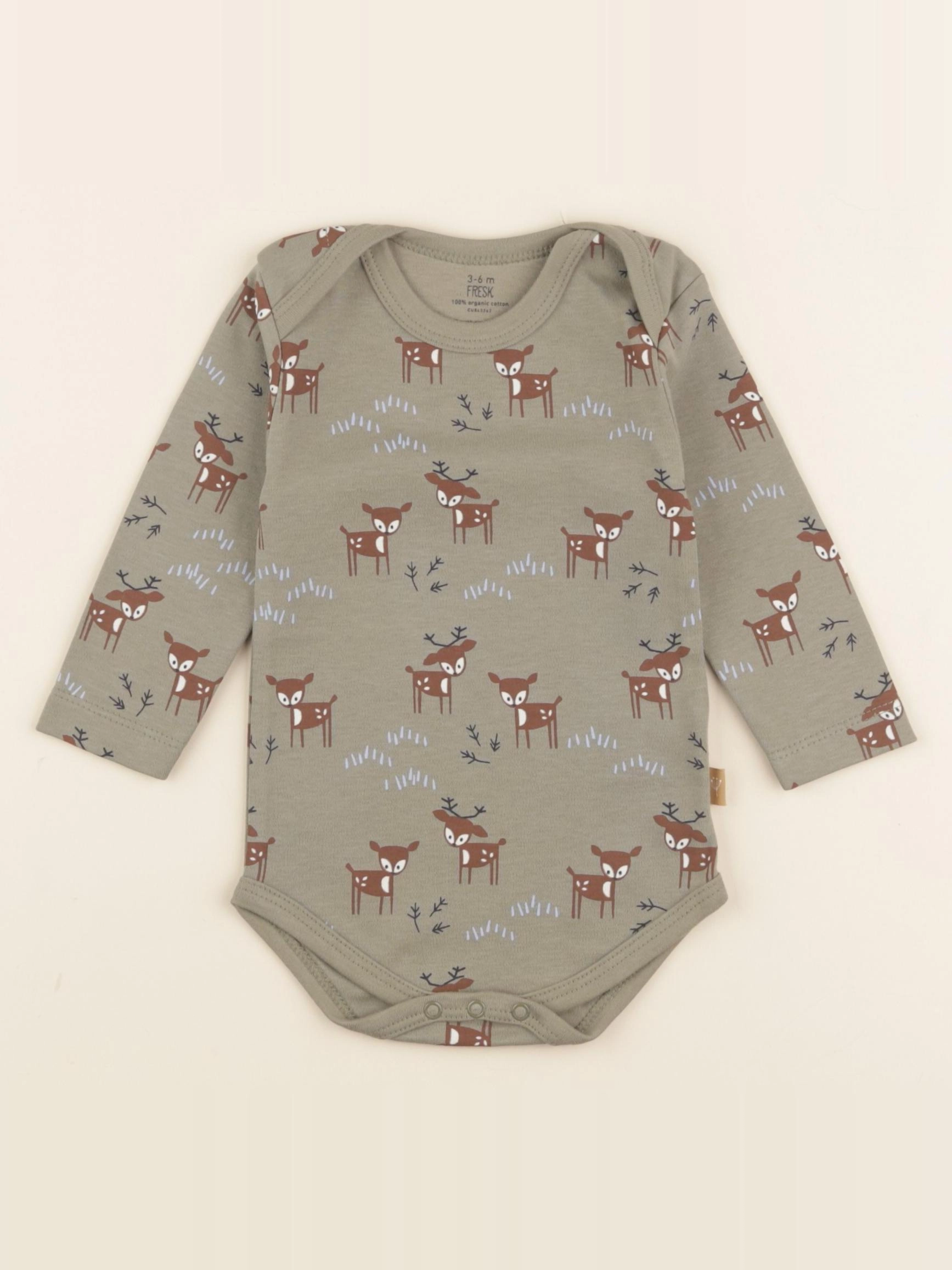 Fresk - body Cerfs vert - 3/6 mois