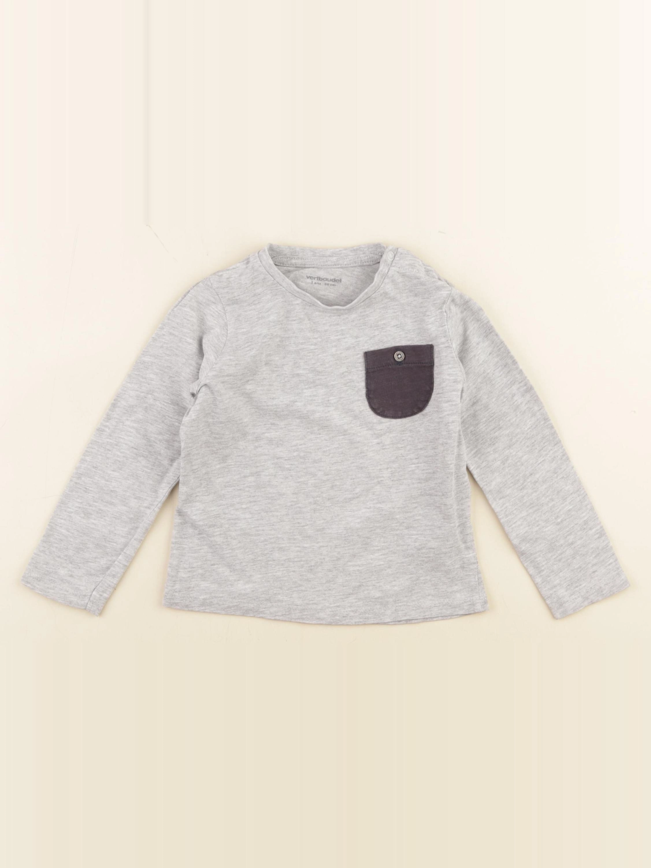 Vertbaudet - tee-shirt gris - 2 ans