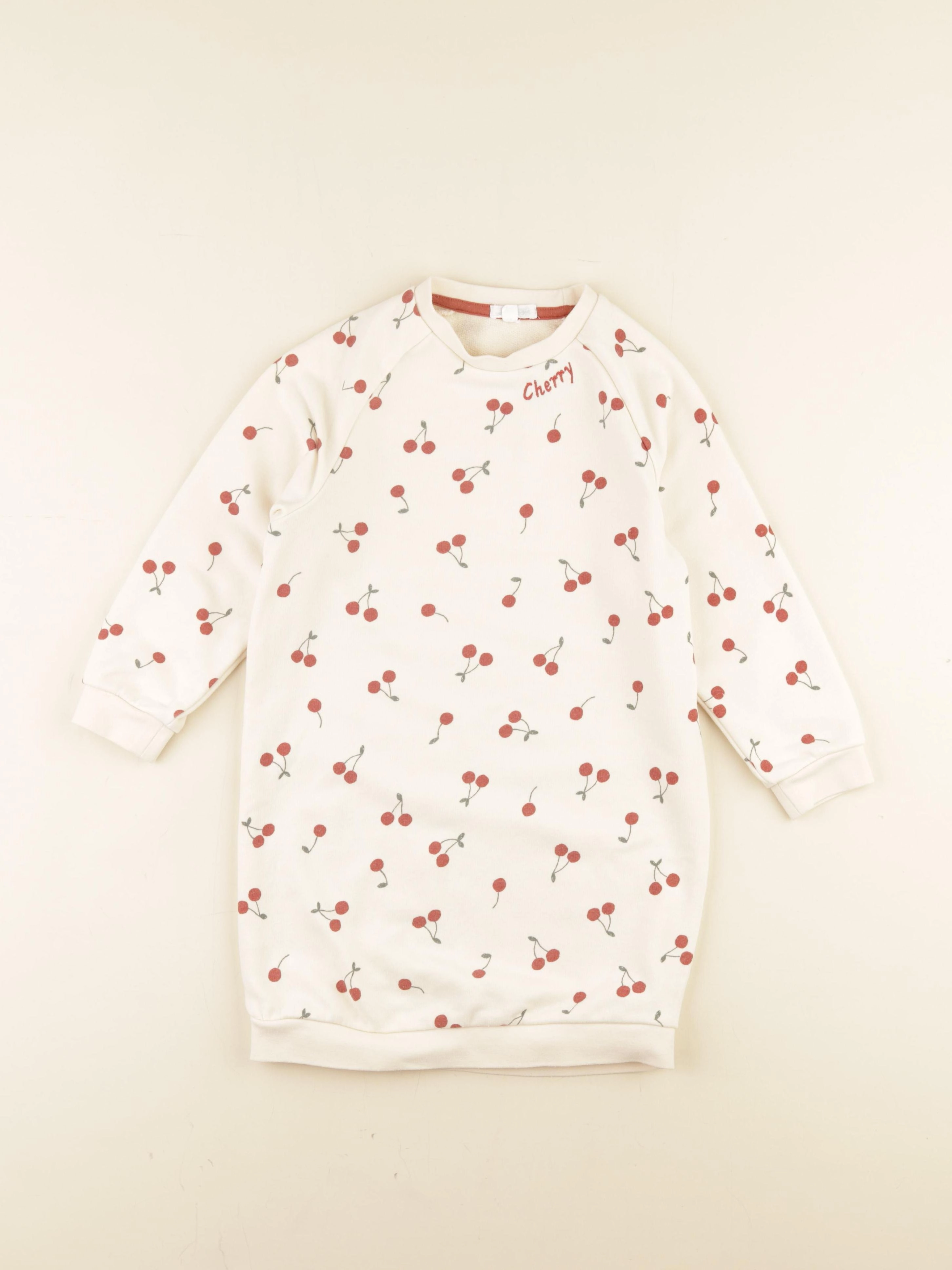 Vertbaudet - robe beige, rouge - 6 ans