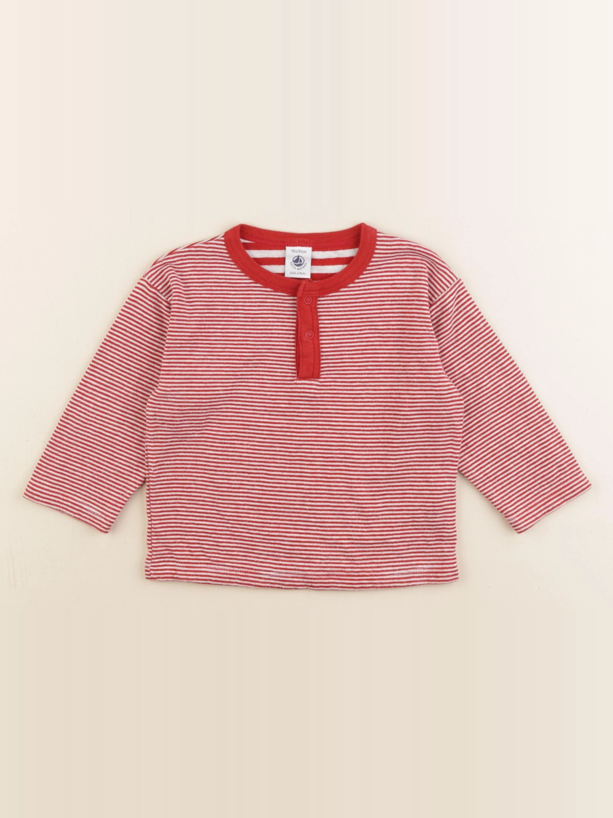 Petit Bateau - maillot de corps rouge - 18 mois