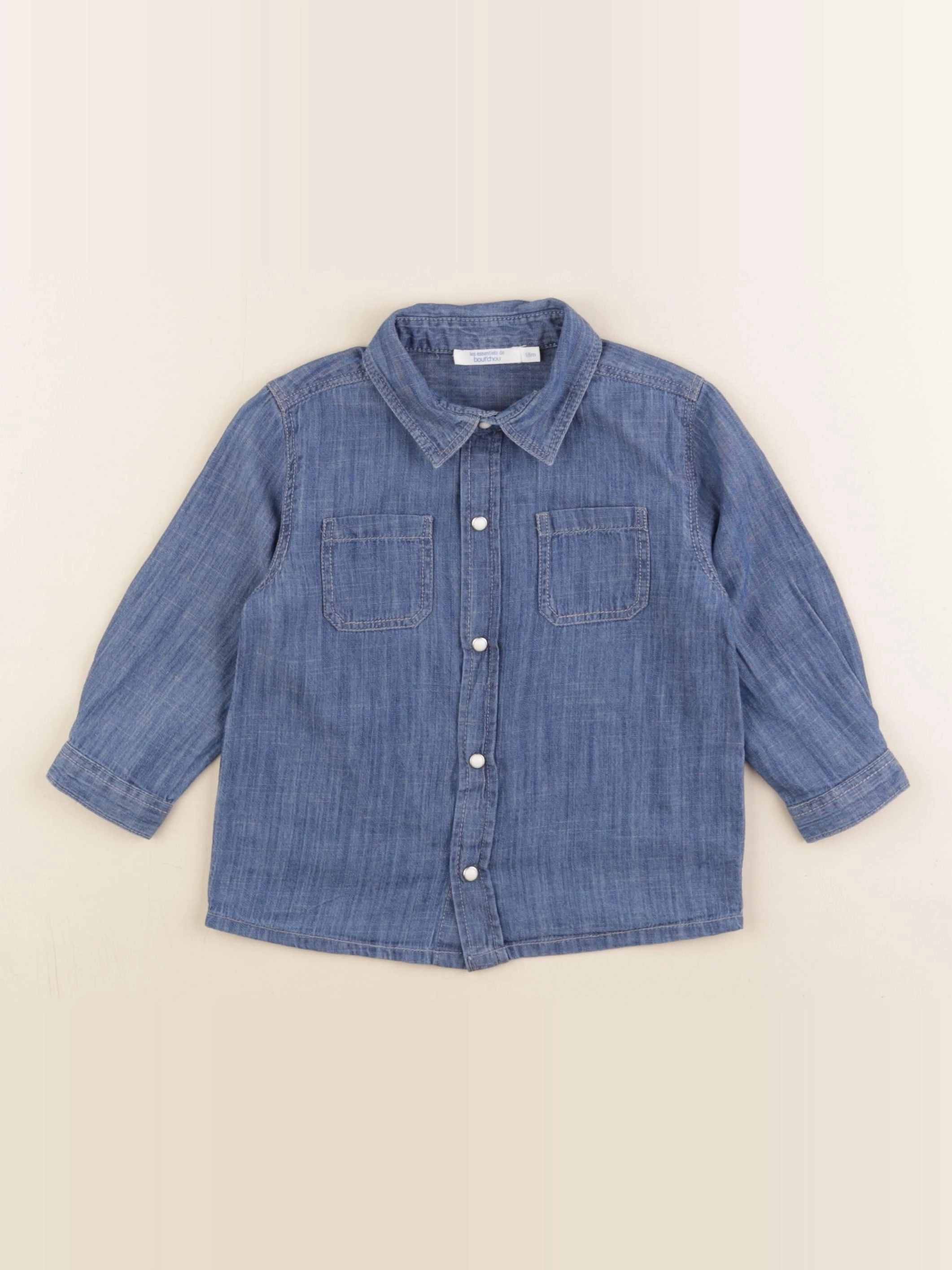 Boutchou - chemise bleu - 18 mois