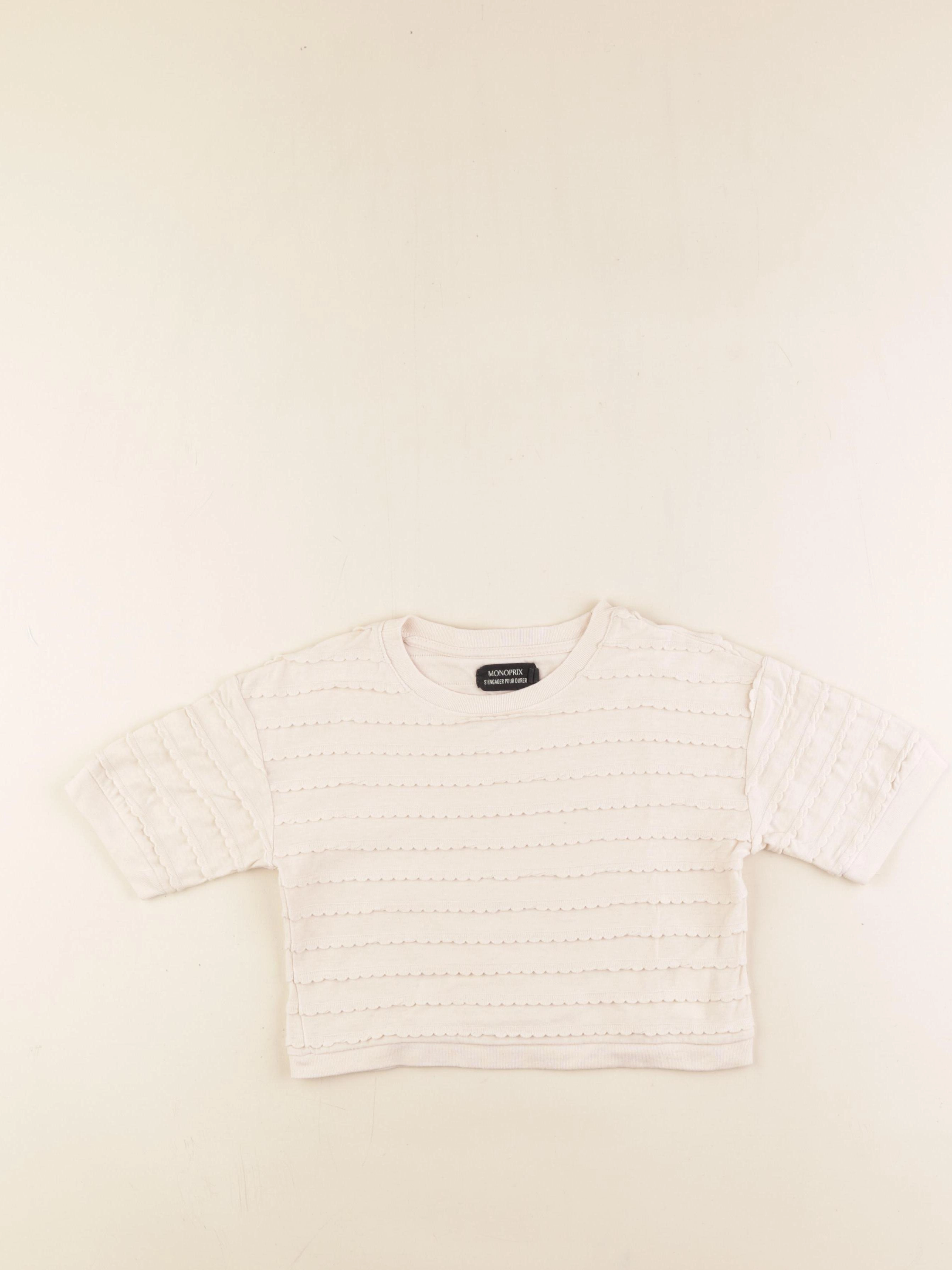 Monoprix - tee-shirt beige - 5 ans