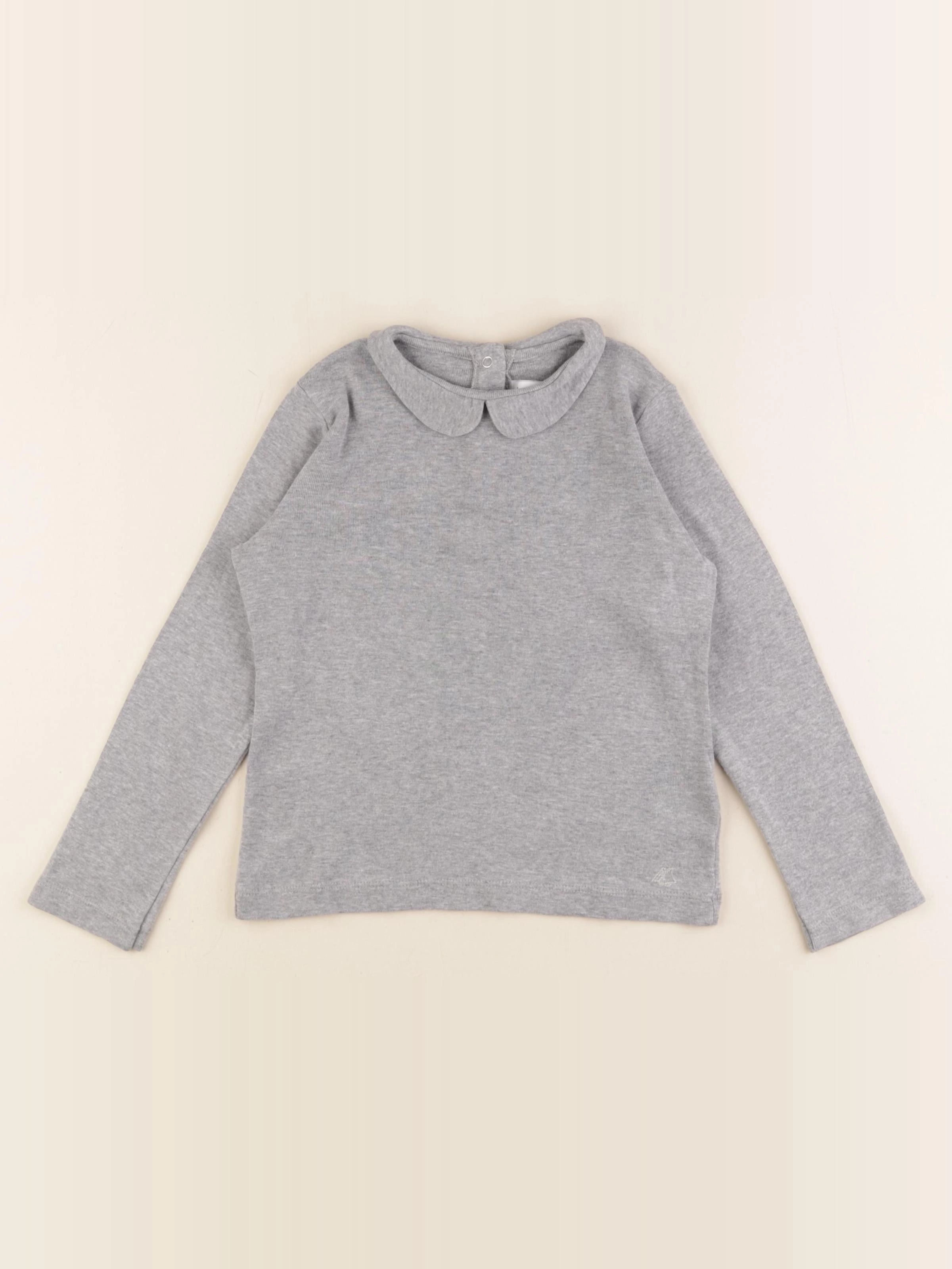 Petit Bateau - tee-shirt gris - 5 ans