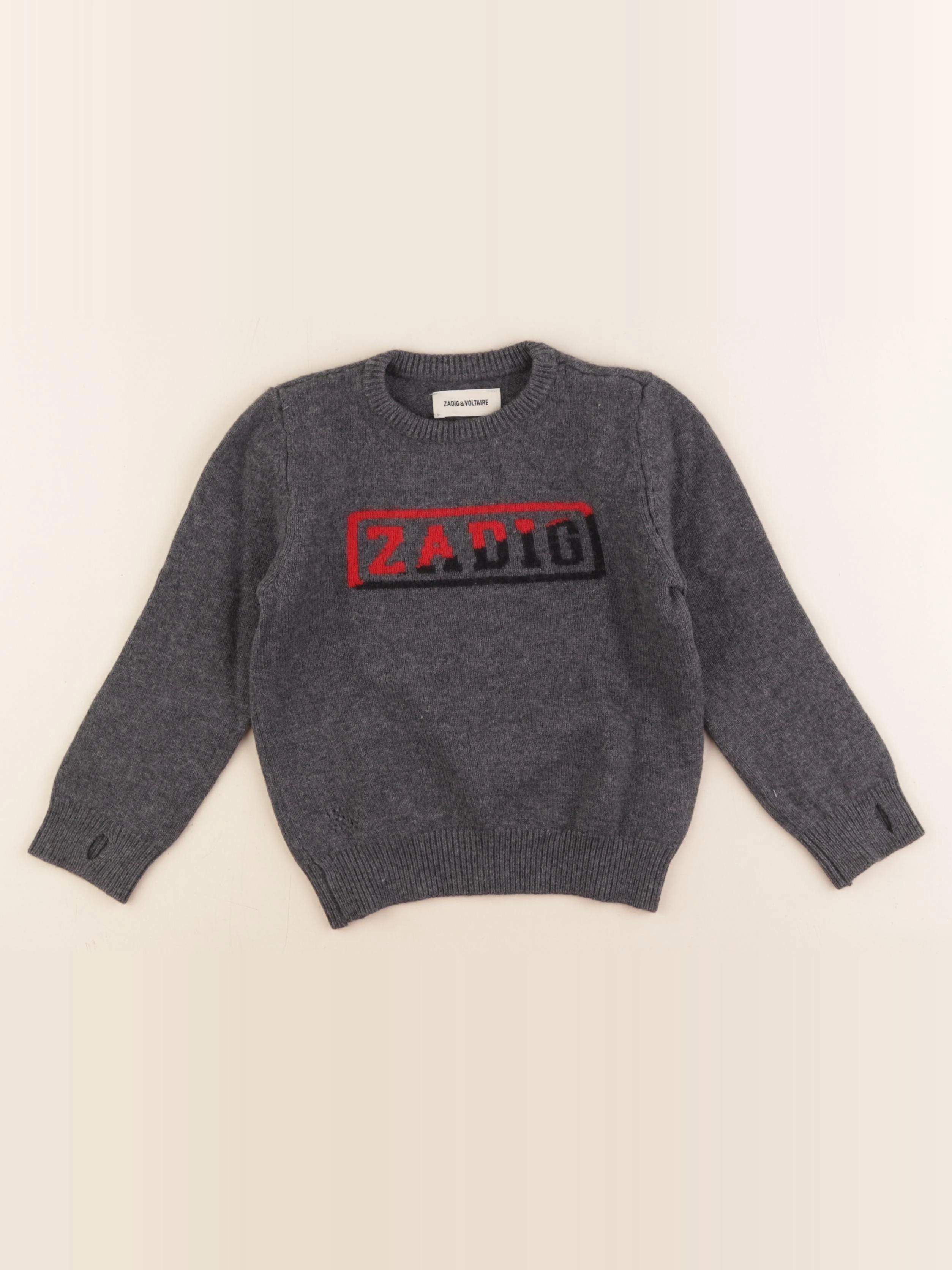 Zadig & Voltaire - pull gris - 4 ans