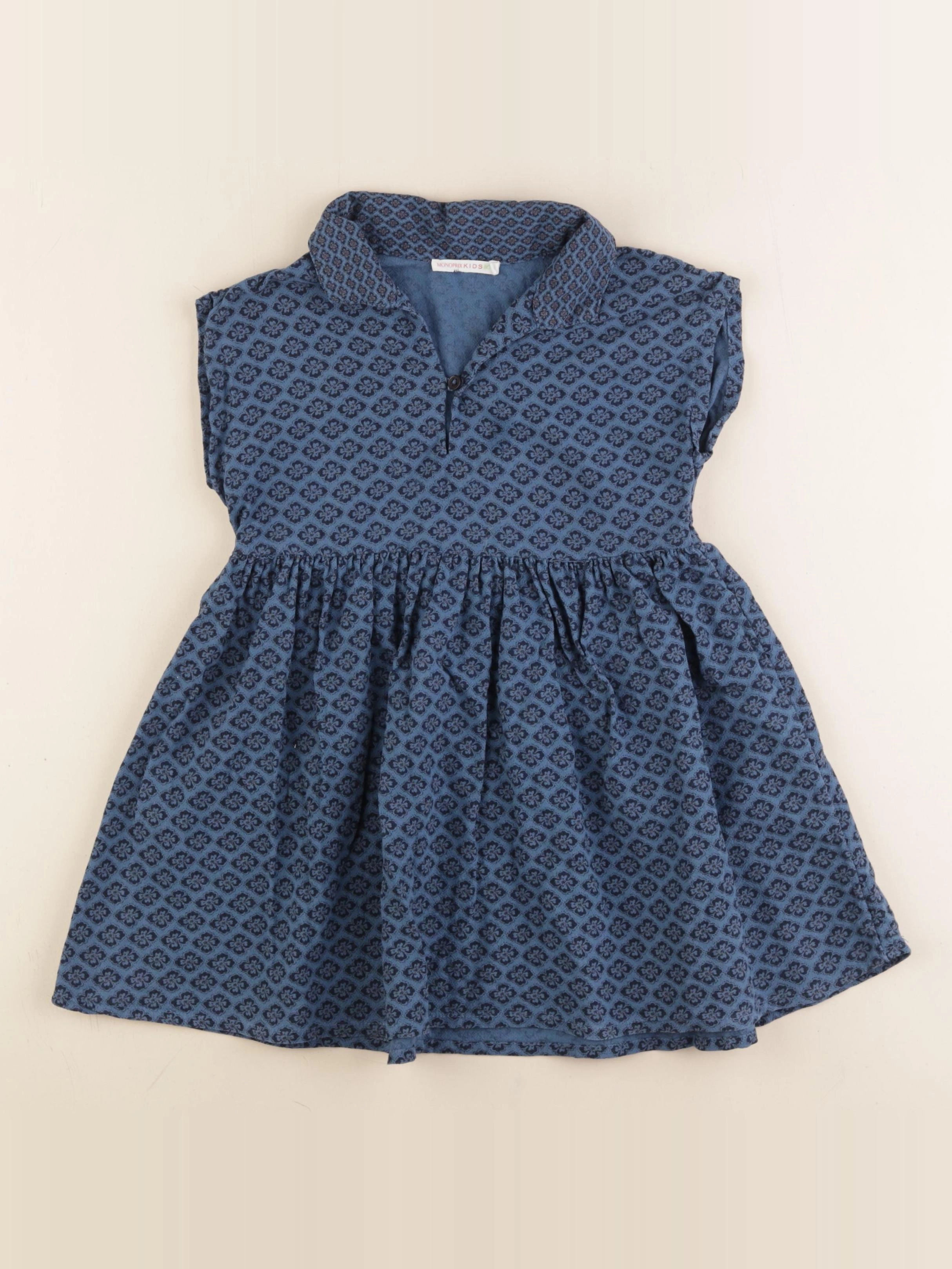 Monoprix - robe bleu - 4 ans