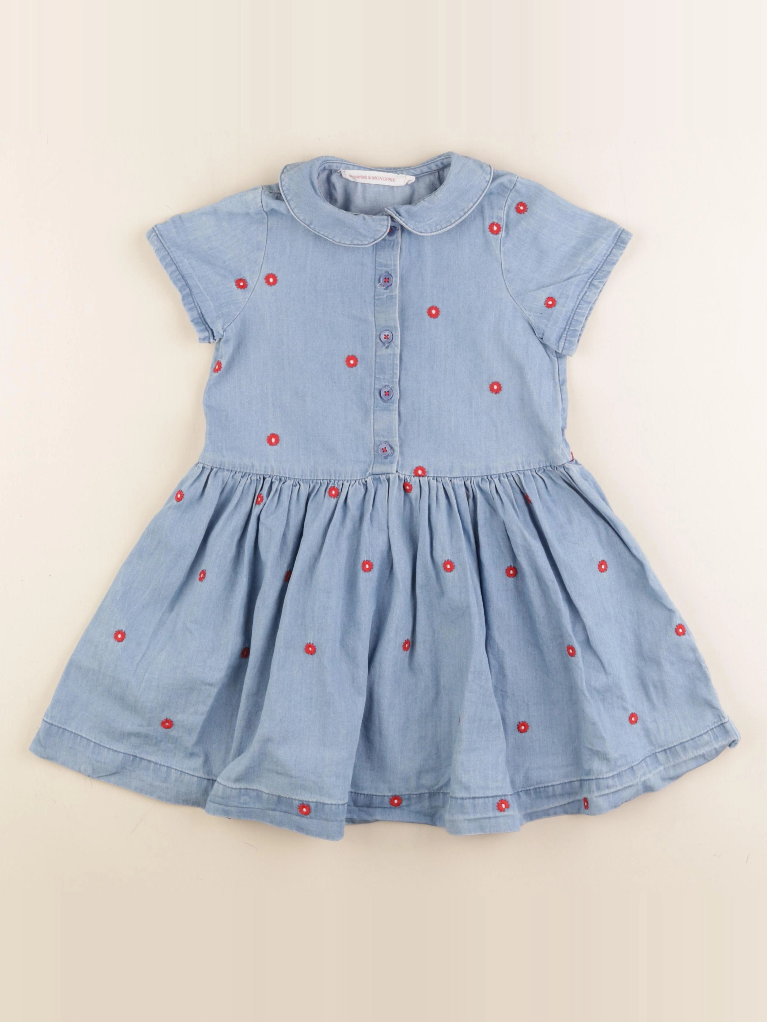 Monoprix - robe bleu - 4 ans