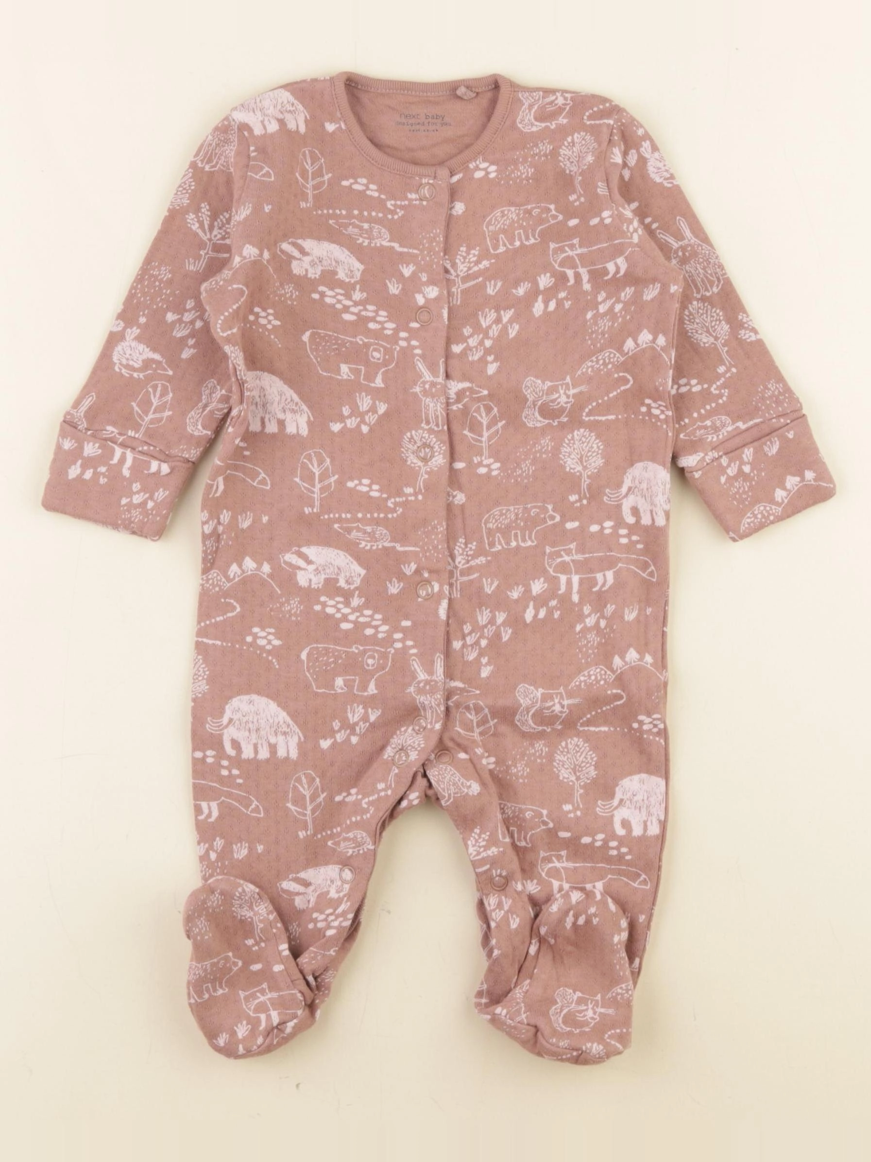 Next - pyjama coton rose - 3/6 mois