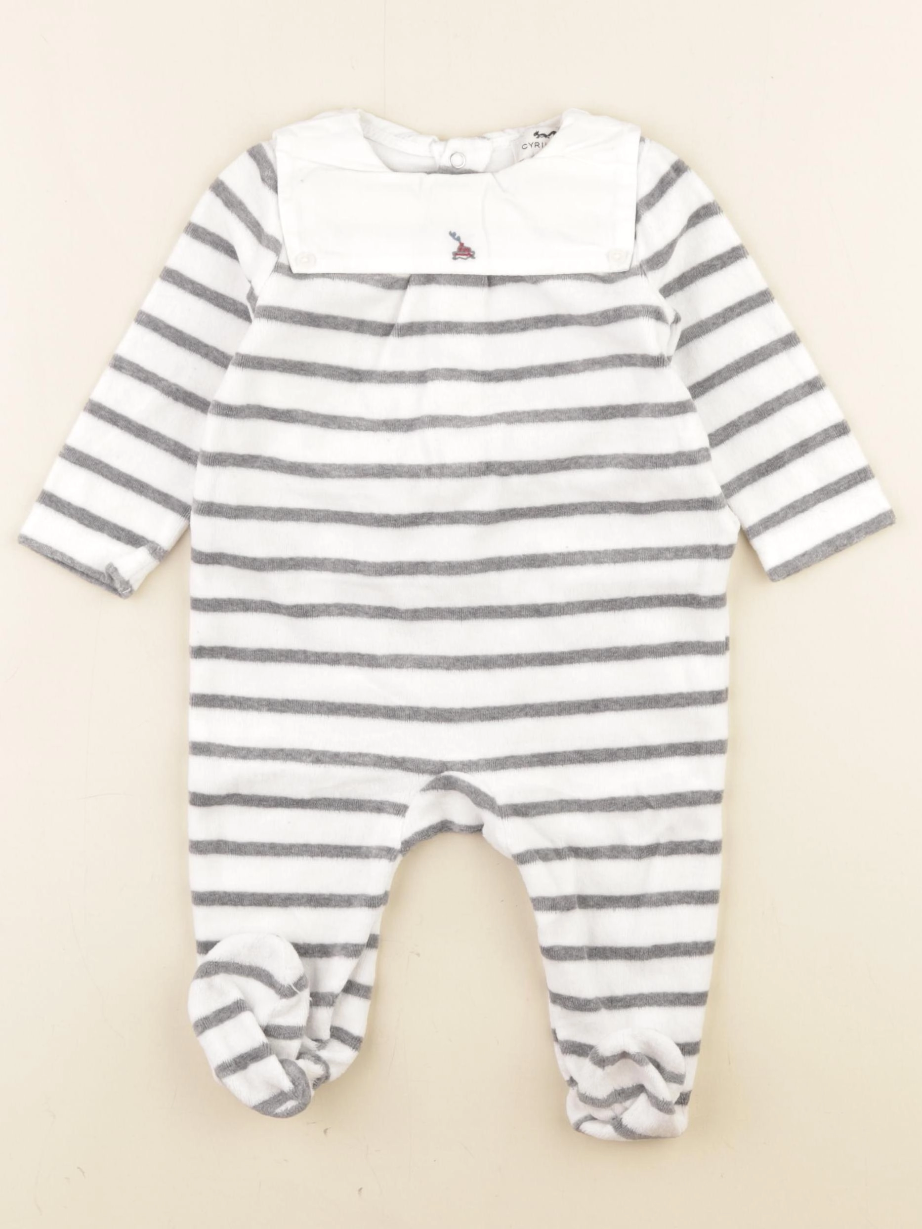 Cyrillus - combinaison blanc, gris - 6 mois