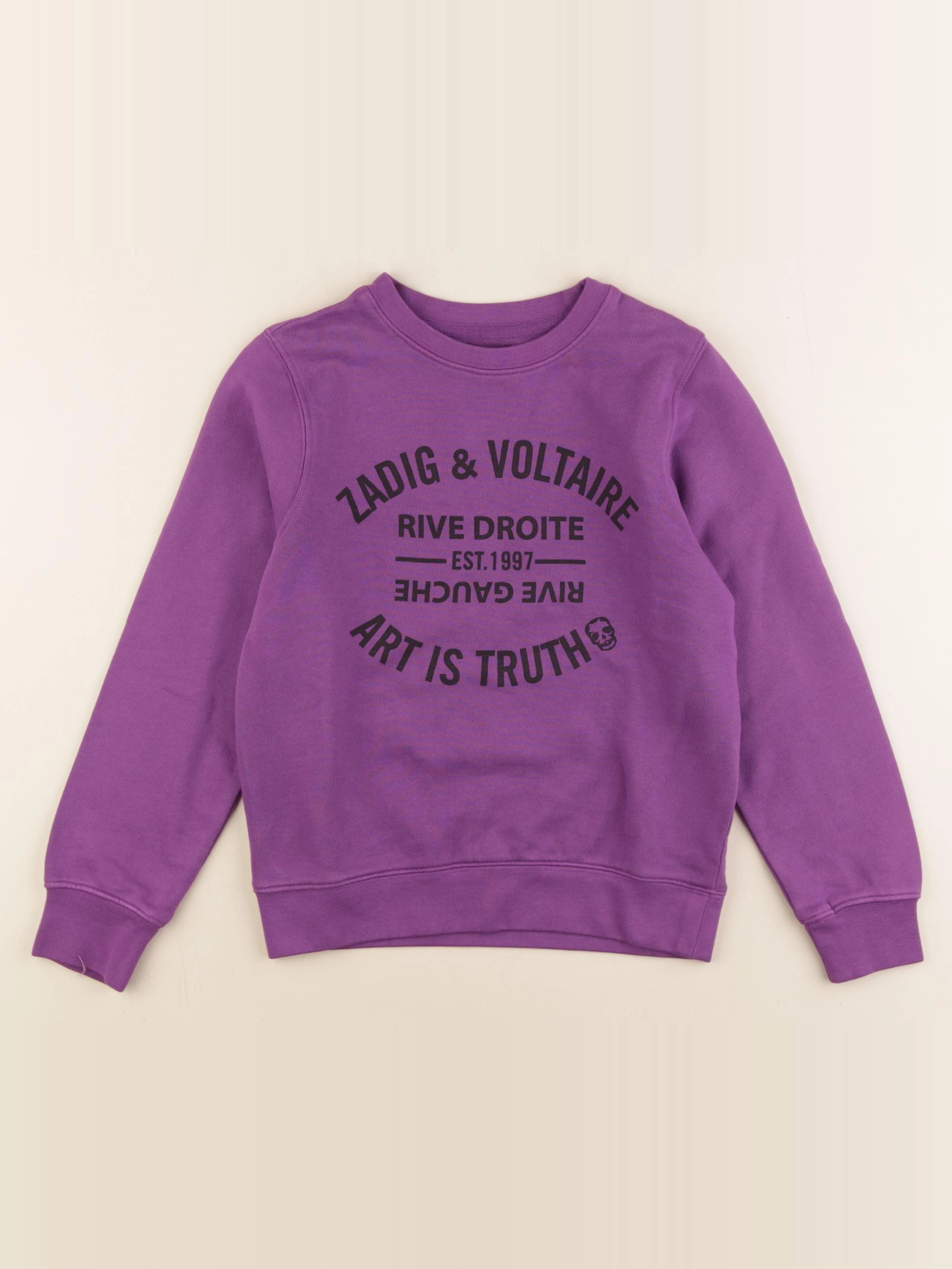 Zadig & Voltaire - sweat violet - 8 ans