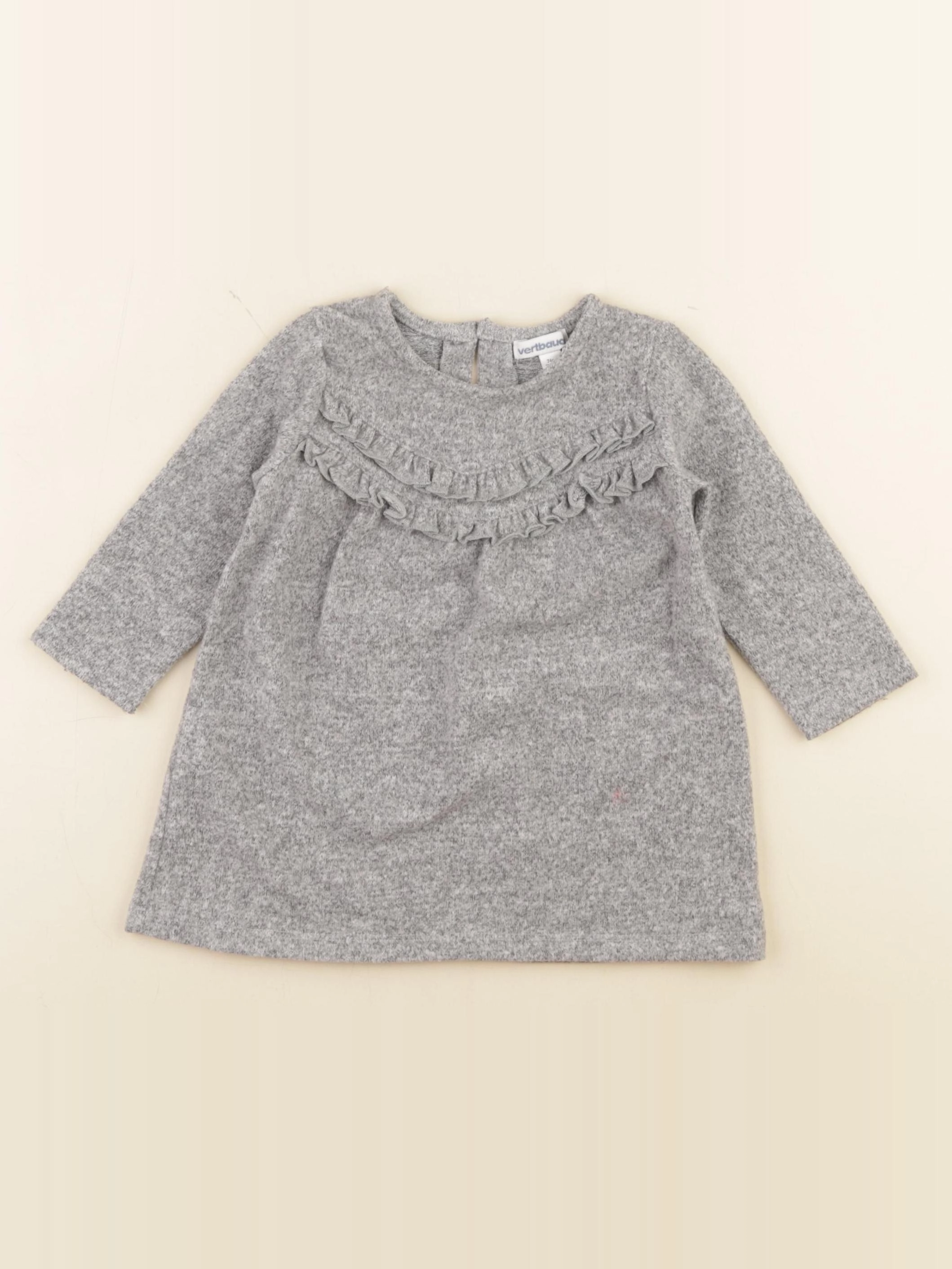 Vertbaudet - robe gris - 12 mois
