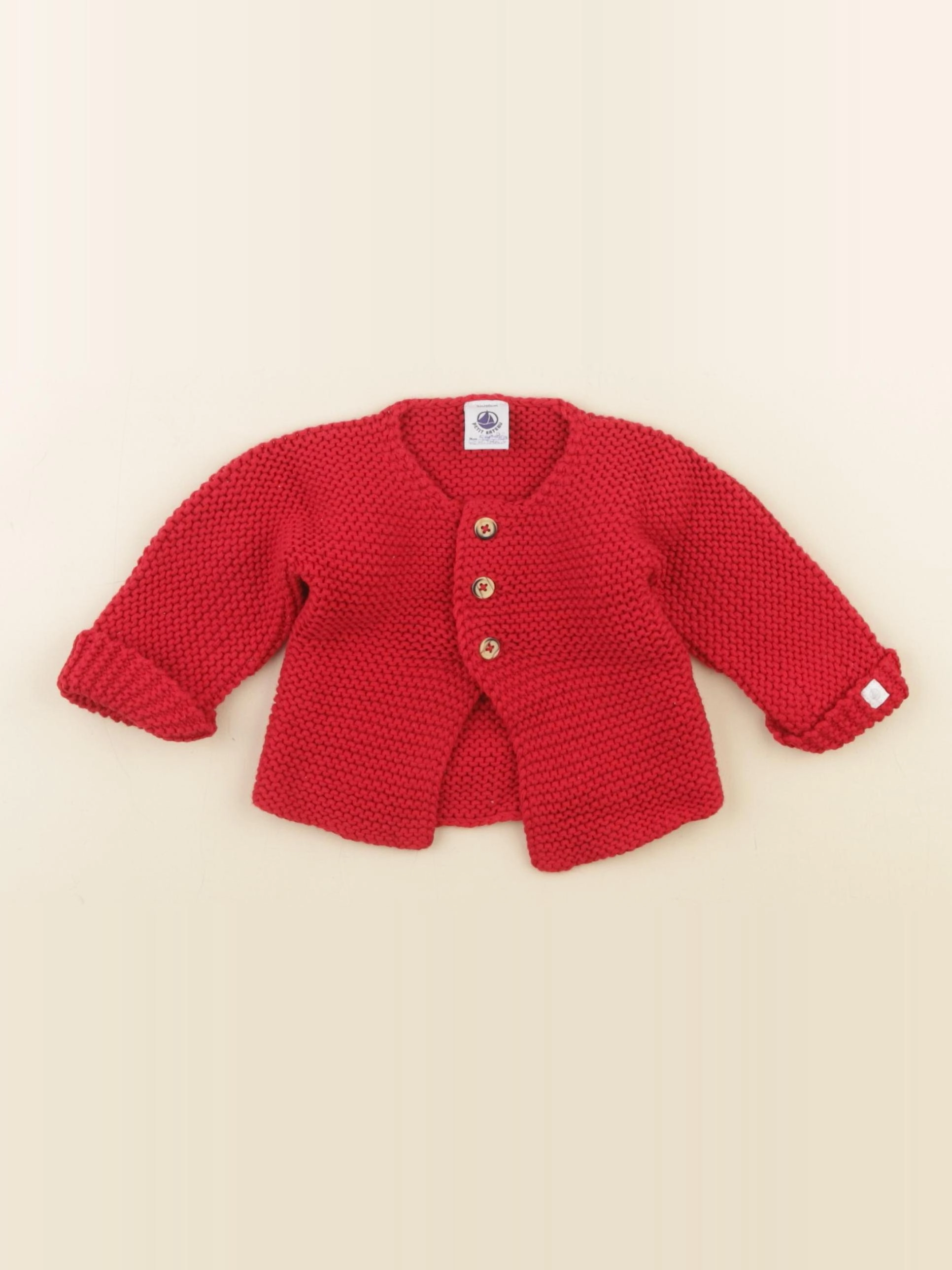 Petit Bateau - gilet rouge - 3 mois