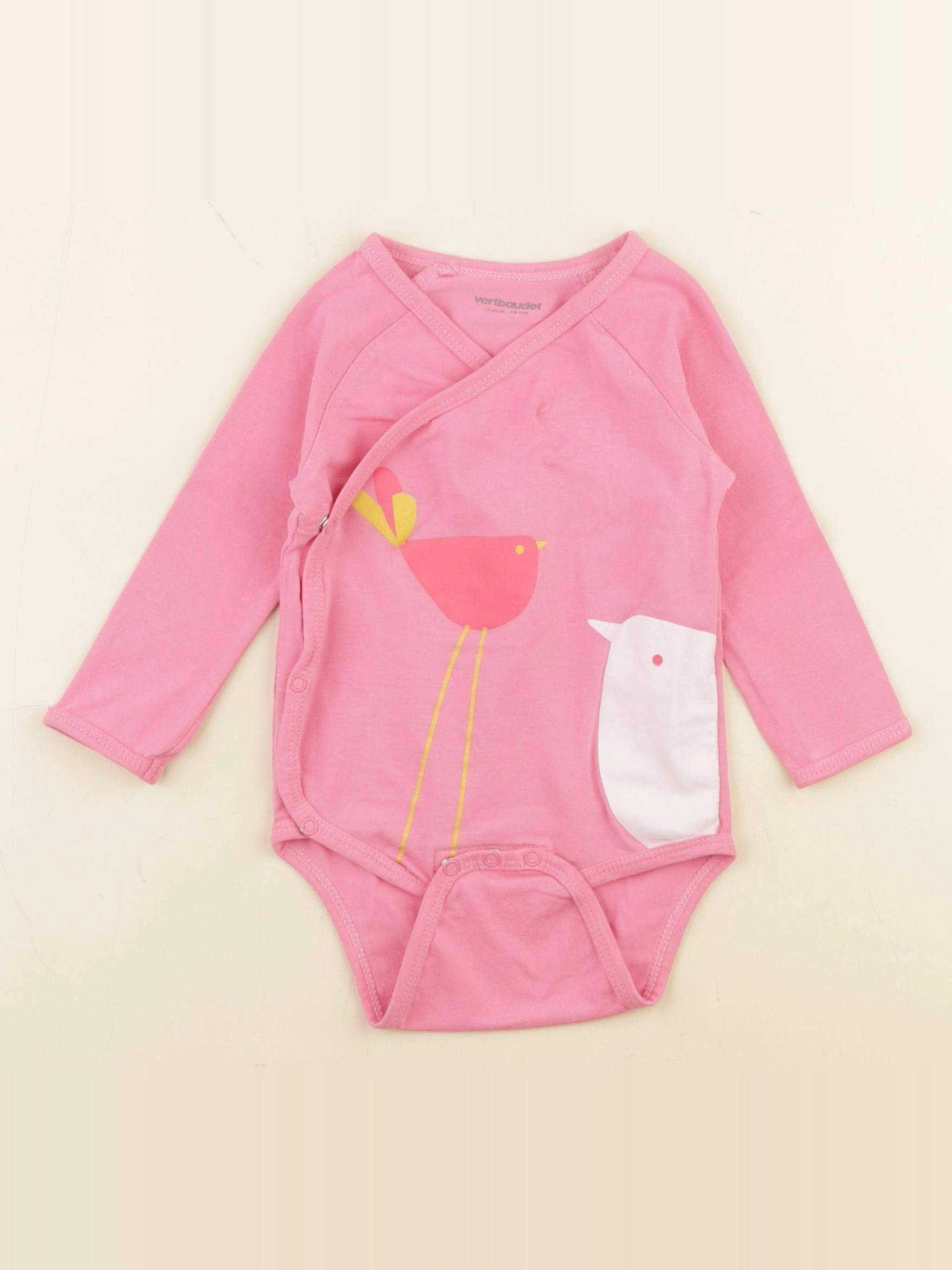 Vertbaudet - body rose - 12 mois