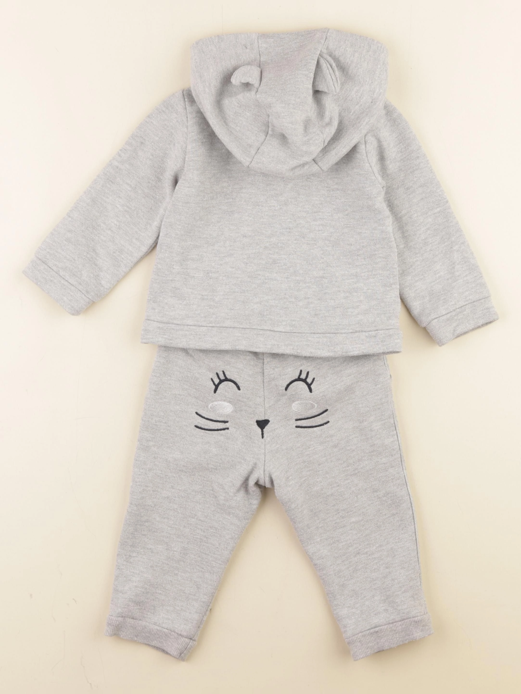 Vertbaudet - ensemble gris - 12 mois