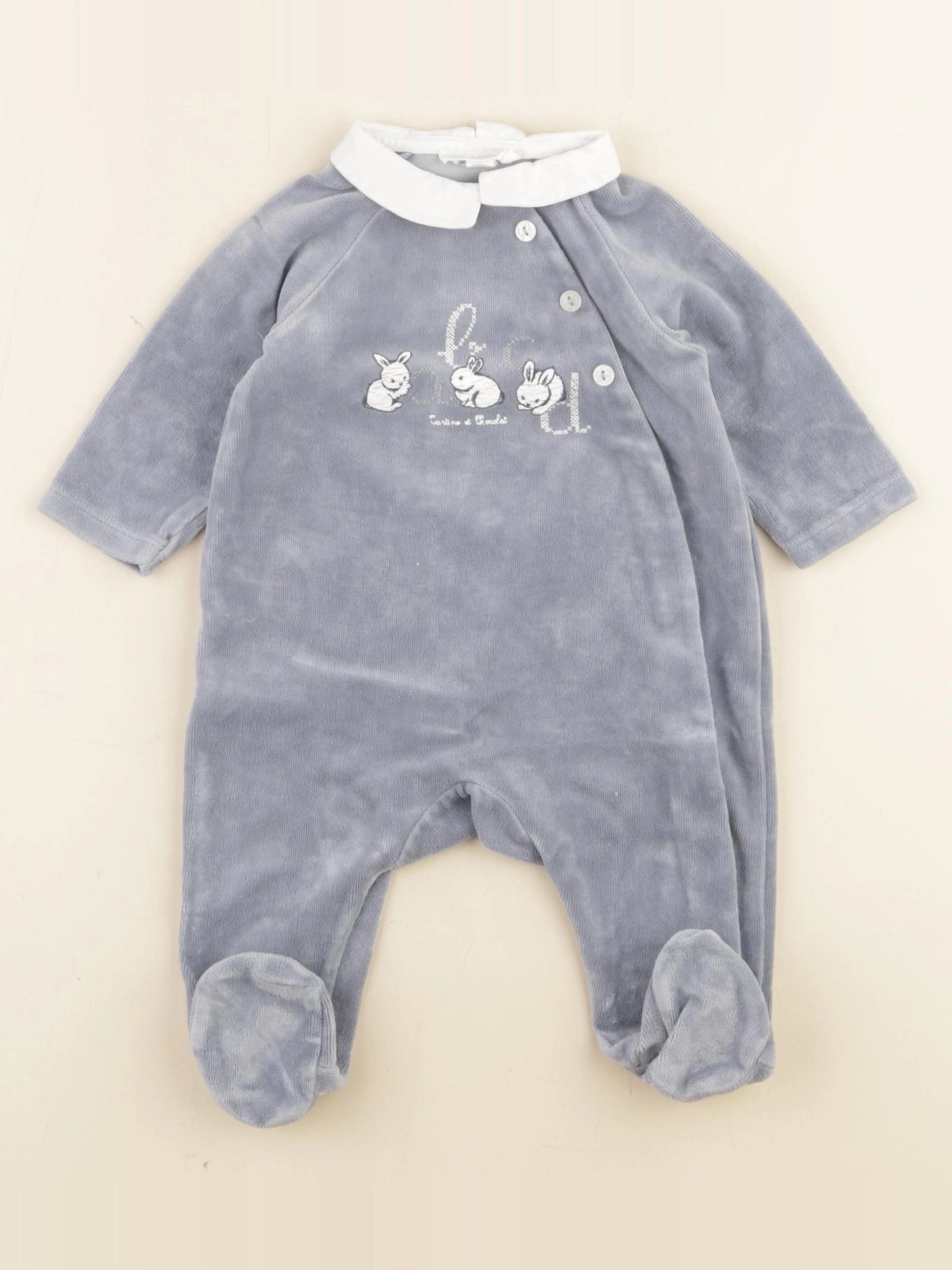 Tartine & Chocolat - pyjama velours bleu - 6 mois