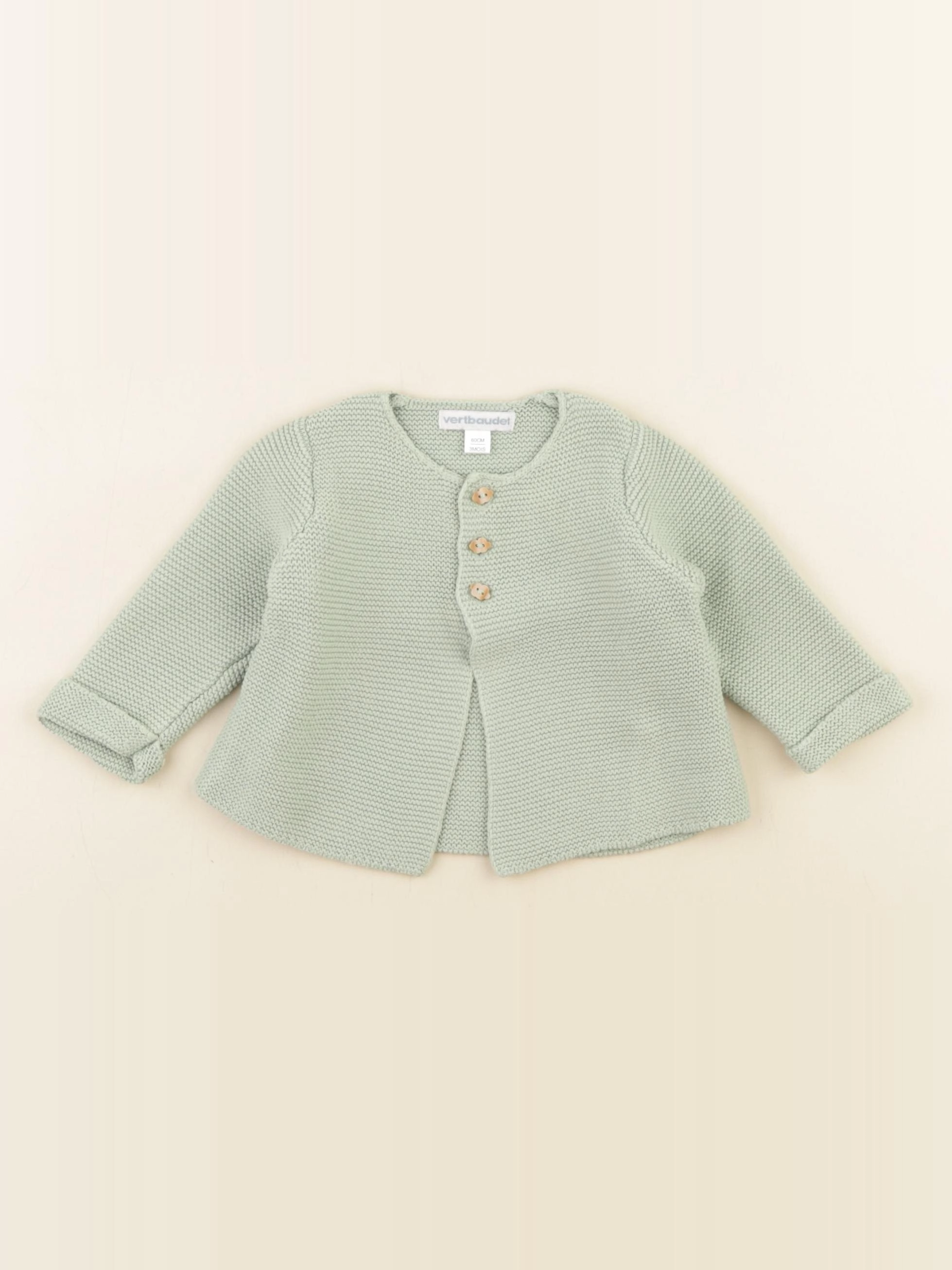 Vertbaudet - gilet vert - 3 mois