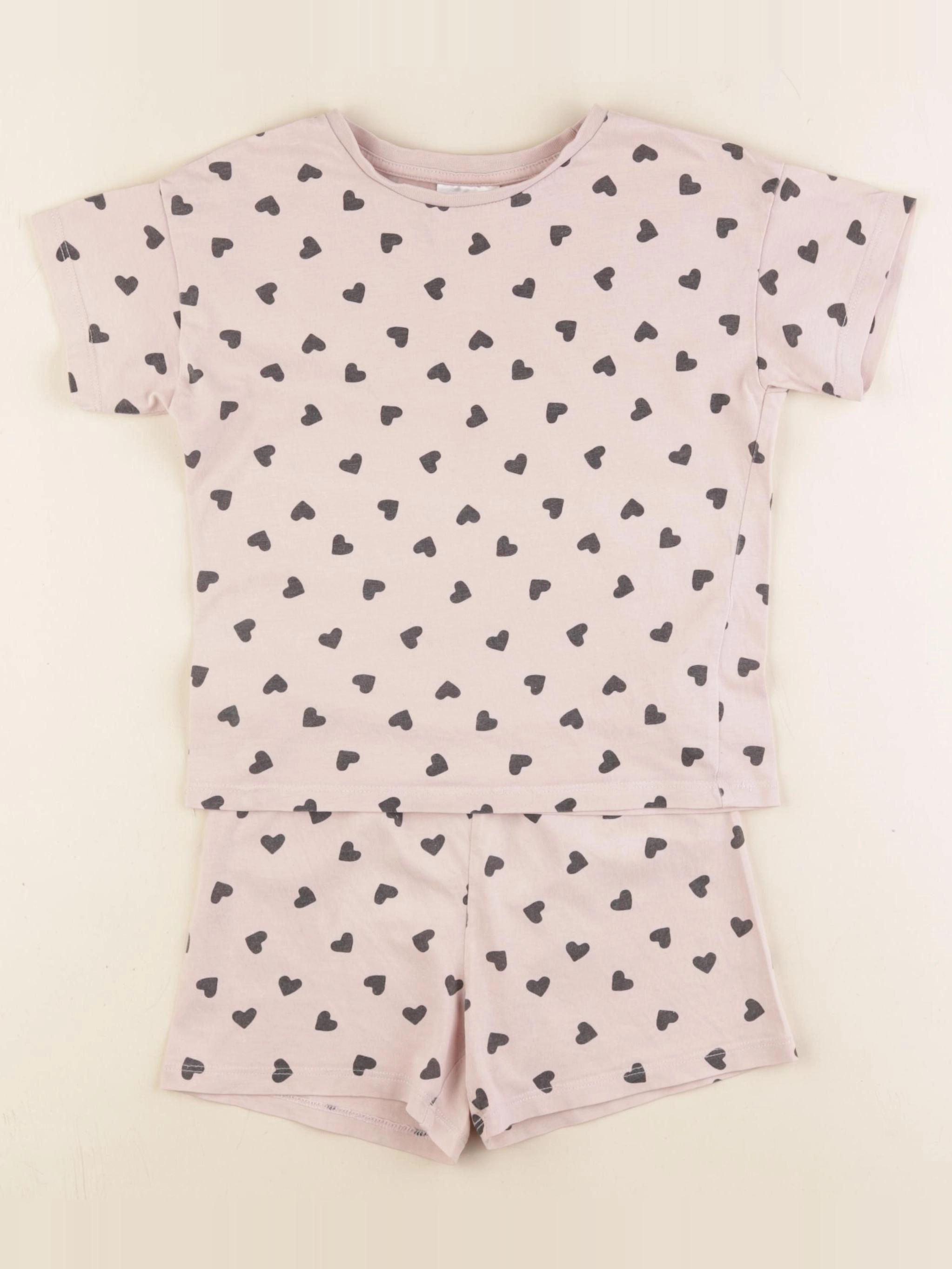H&M - pyjama coton rose - 2/4 ans