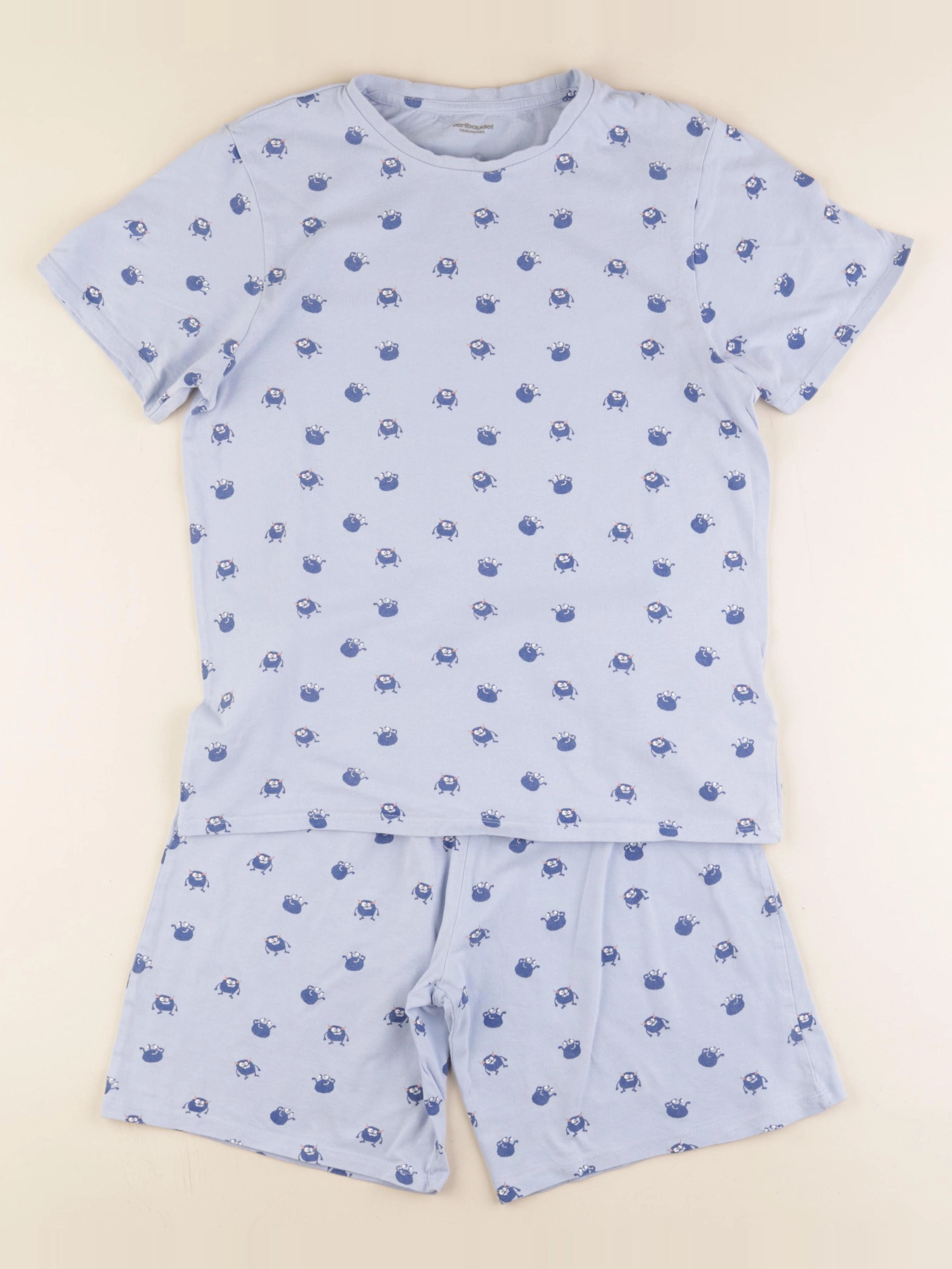 Vertbaudet - pyjama coton bleu - 14 ans