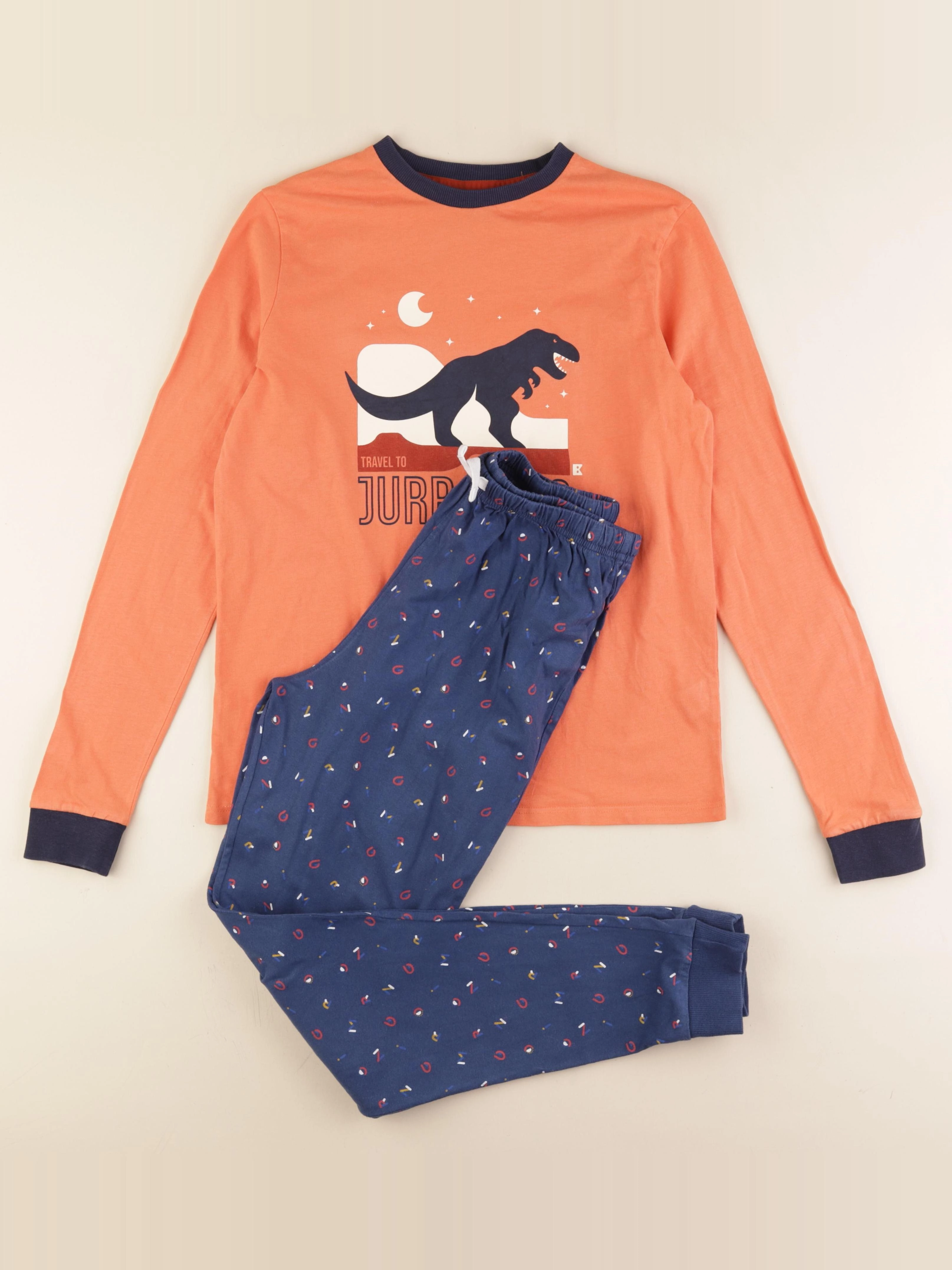 Okaidi - pyjama coton bleu, orange - 14 ans