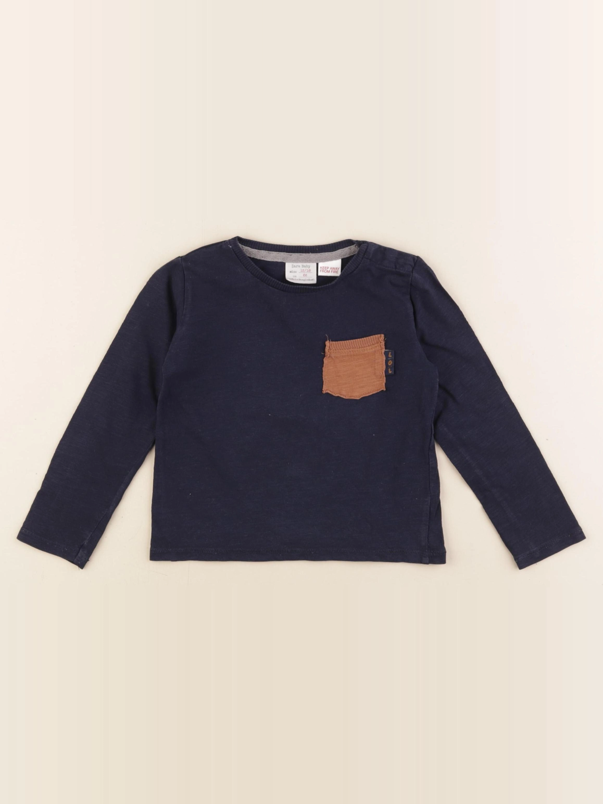 Zara - tee-shirt bleu - 12/18 mois
