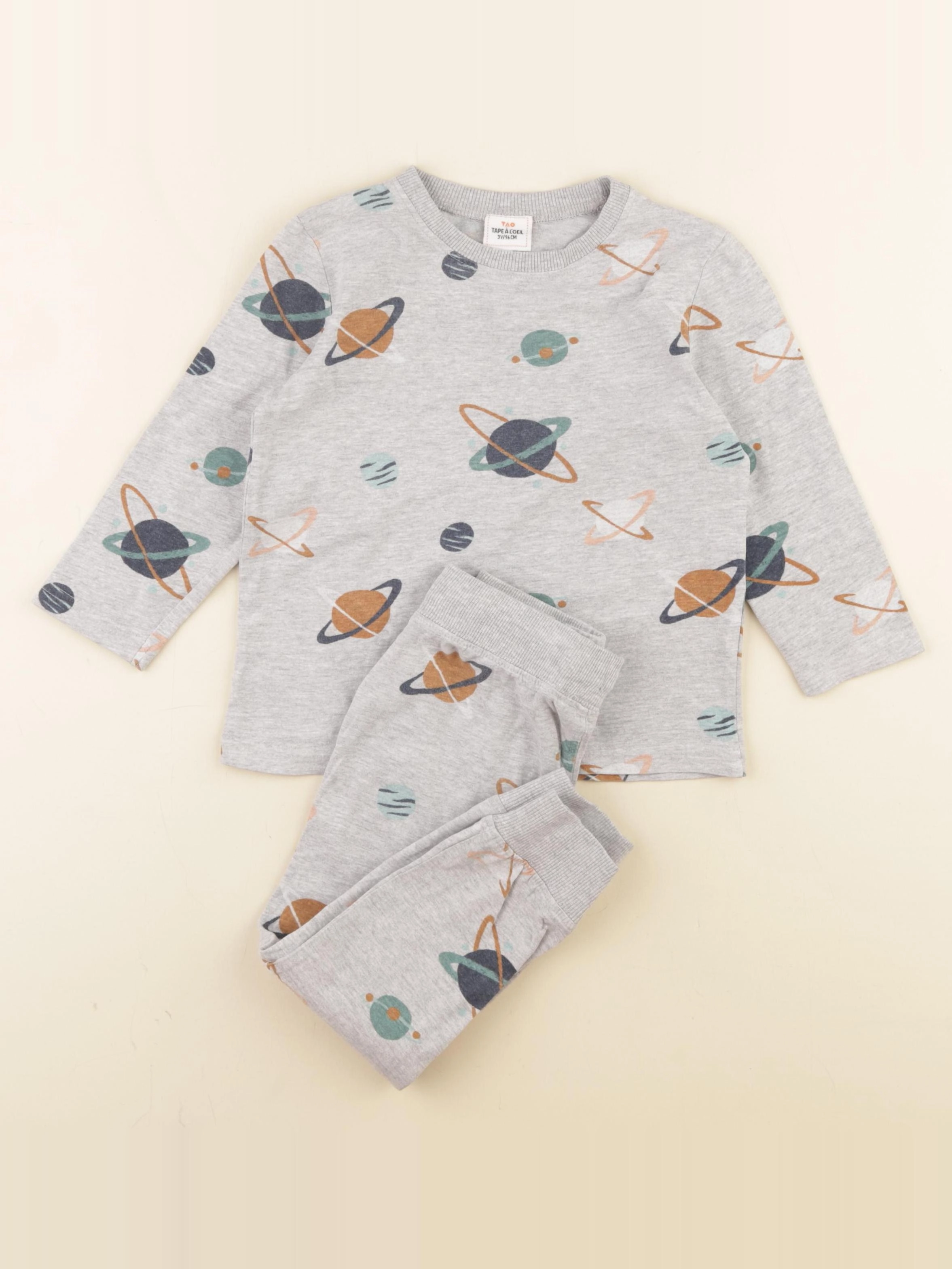 Tape à l'oeil - pyjama coton gris - 3 ans