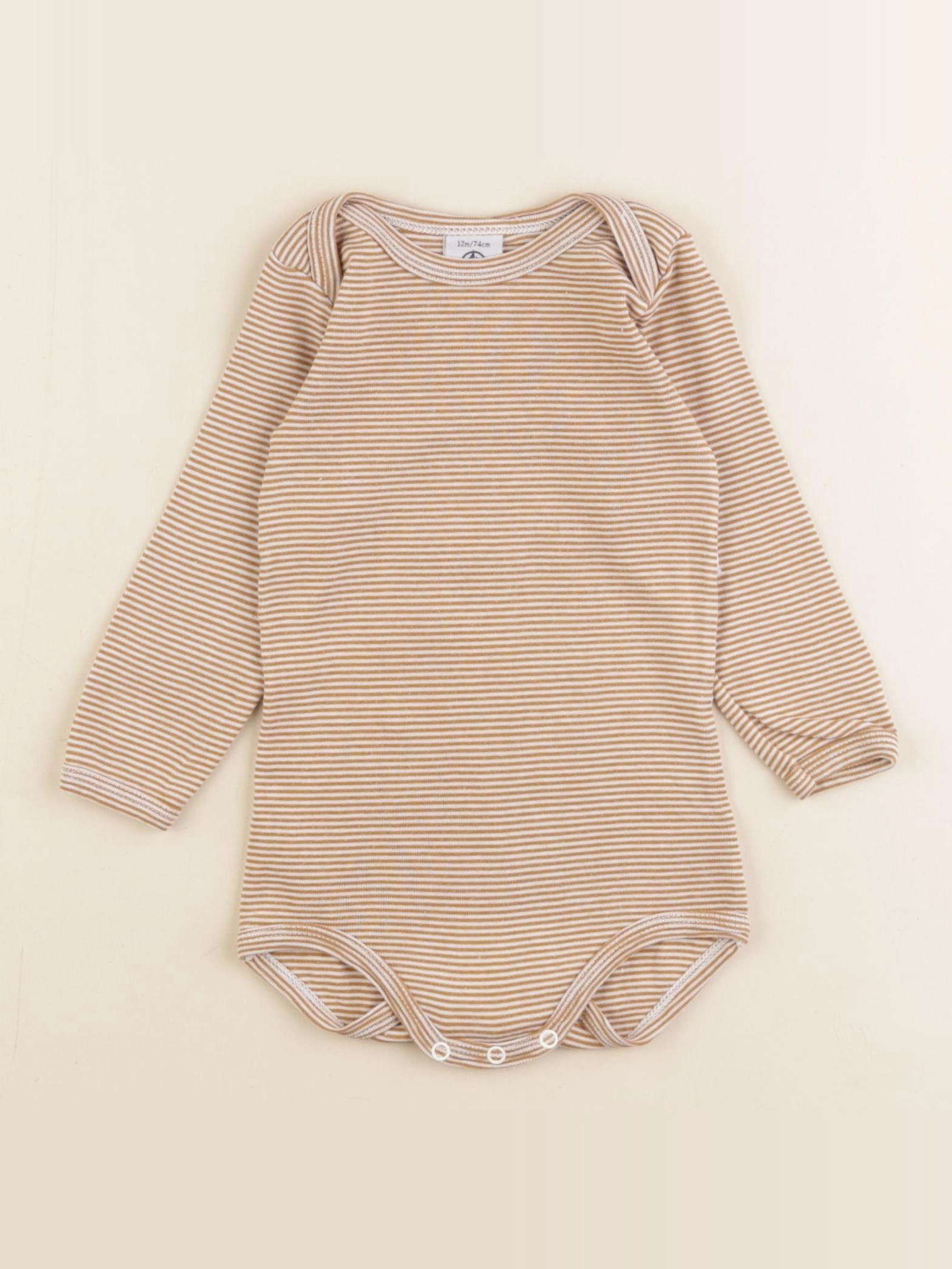 Petit Bateau - body marron - 12 mois