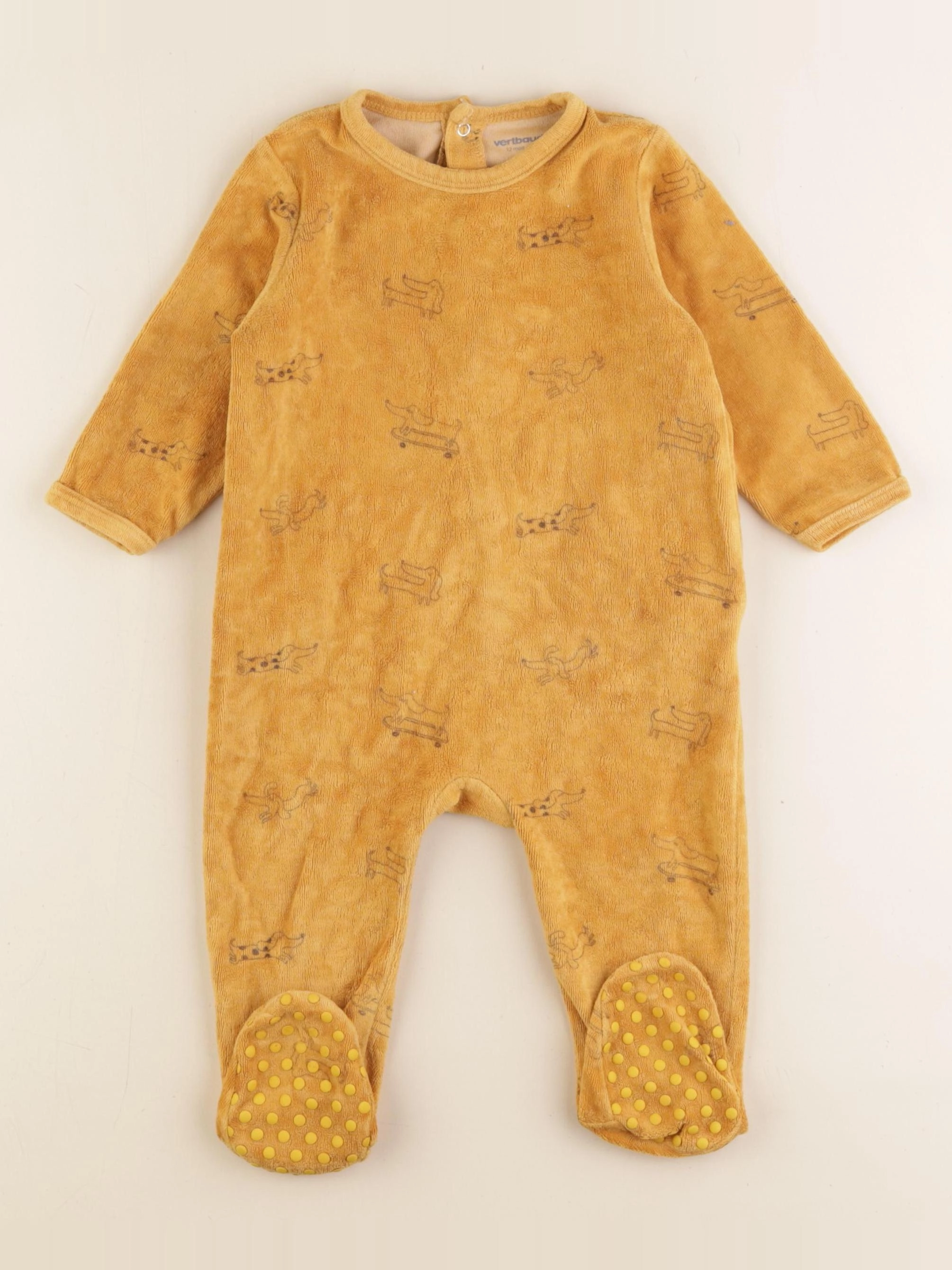 Vertbaudet - pyjama velours jaune - 12 mois