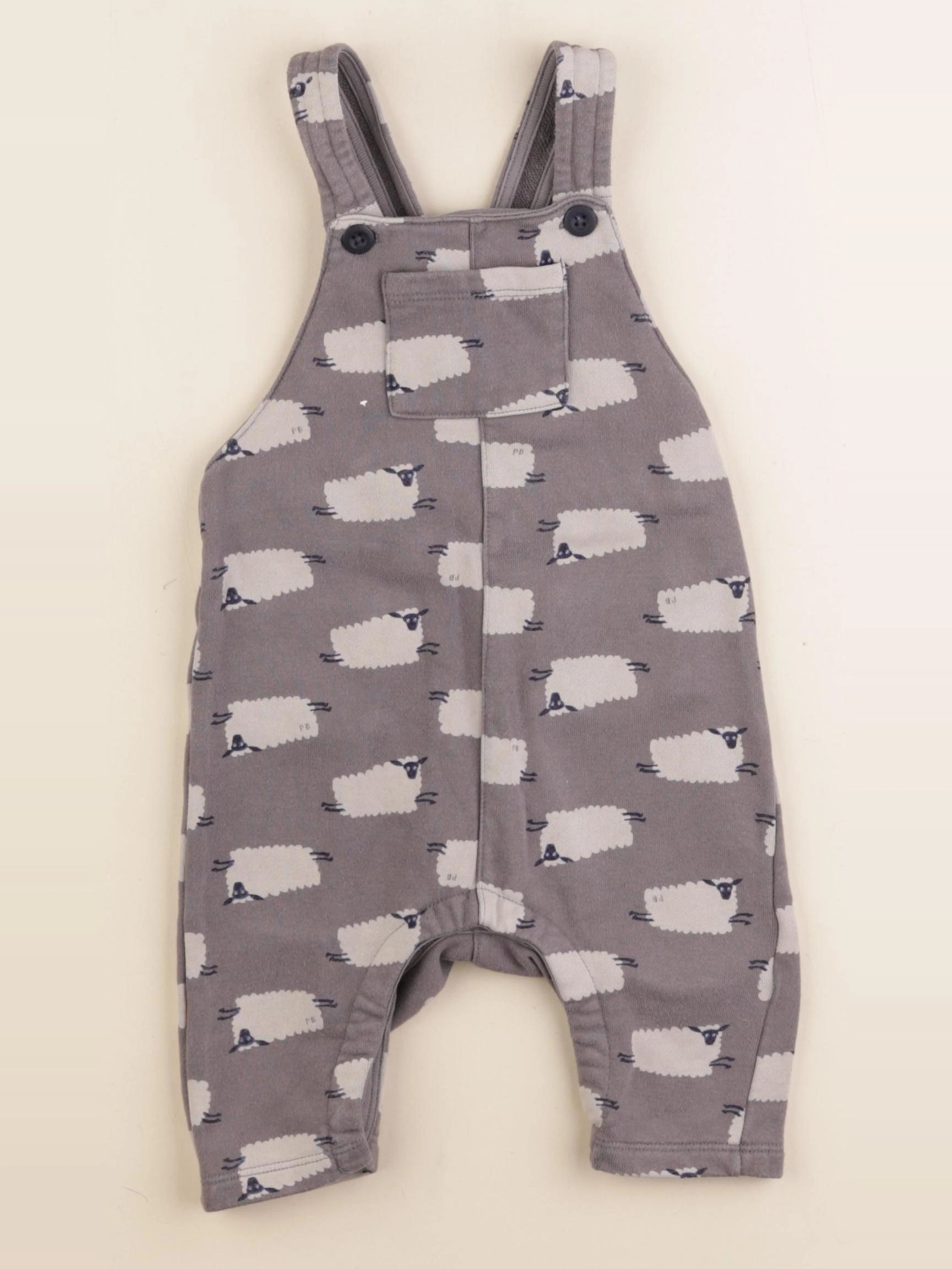 Petit Bateau - salopette gris - 12 mois