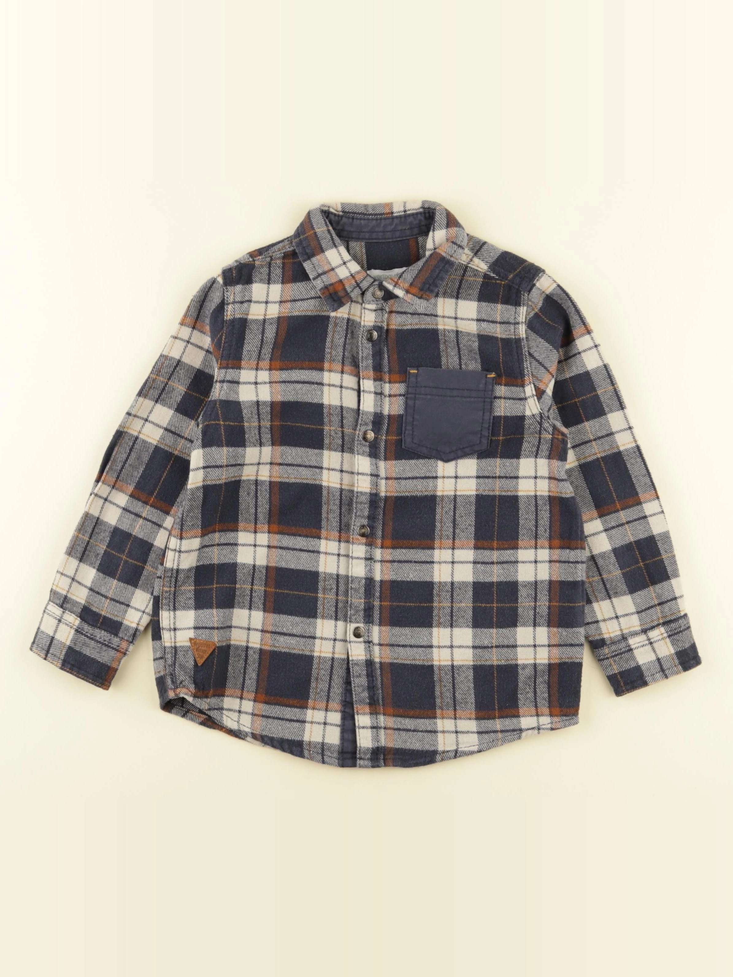 Vertbaudet - chemise blanc, bleu - 5 ans