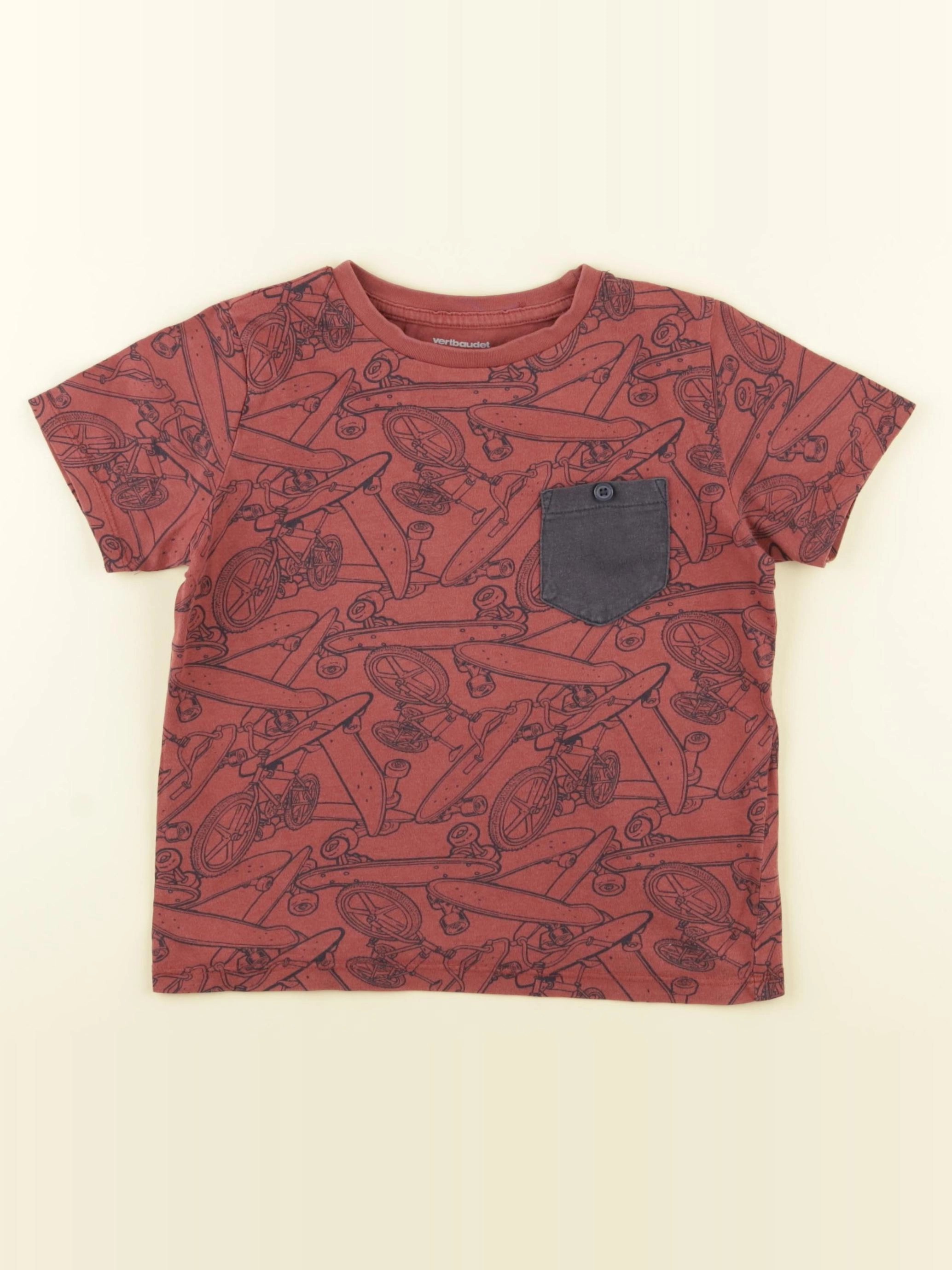 Vertbaudet - tee-shirt rouge - 5 ans