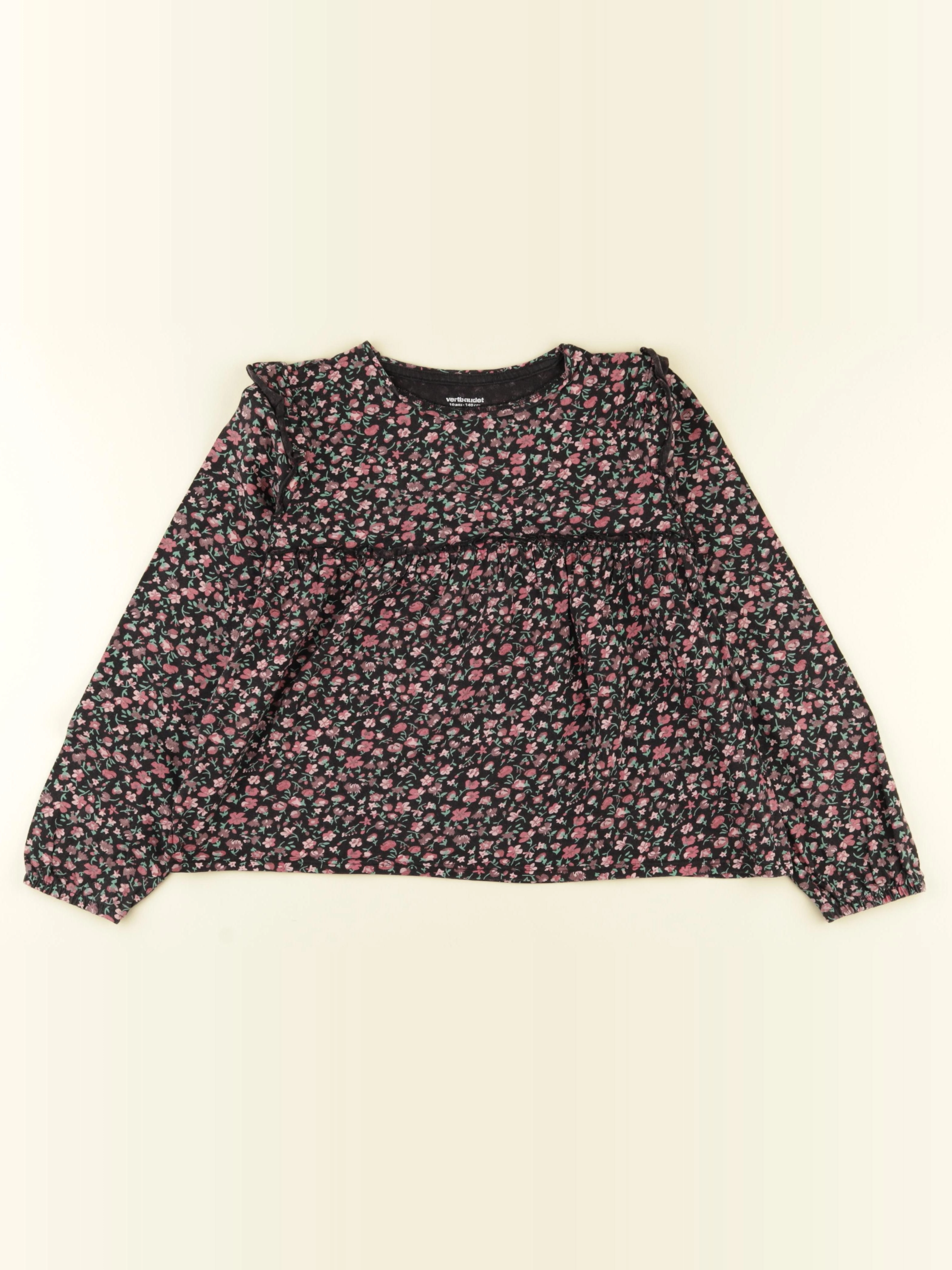 Vertbaudet - tee-shirt noir, rose - 10 ans