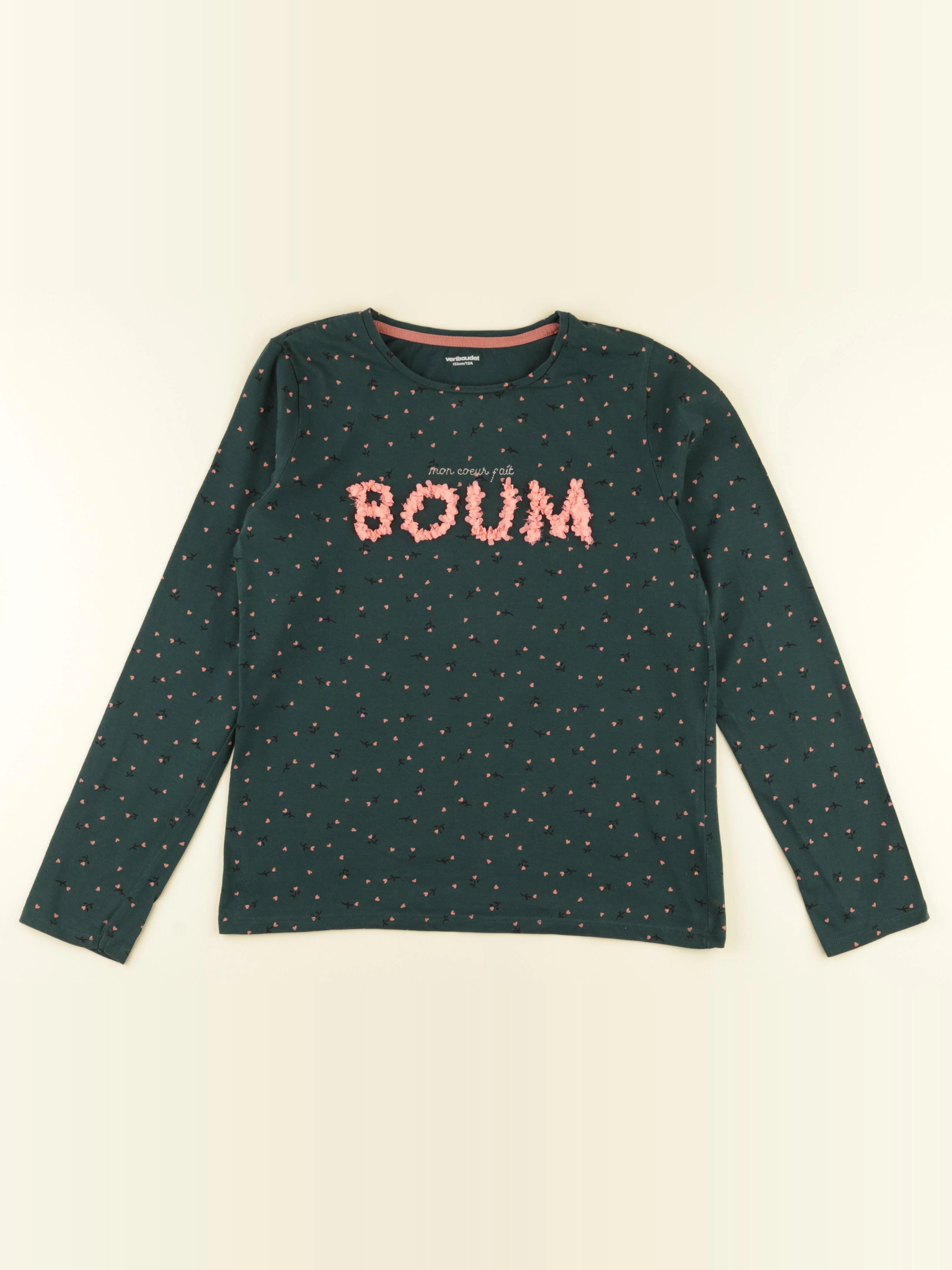 Vertbaudet - tee-shirt vert - 12 ans