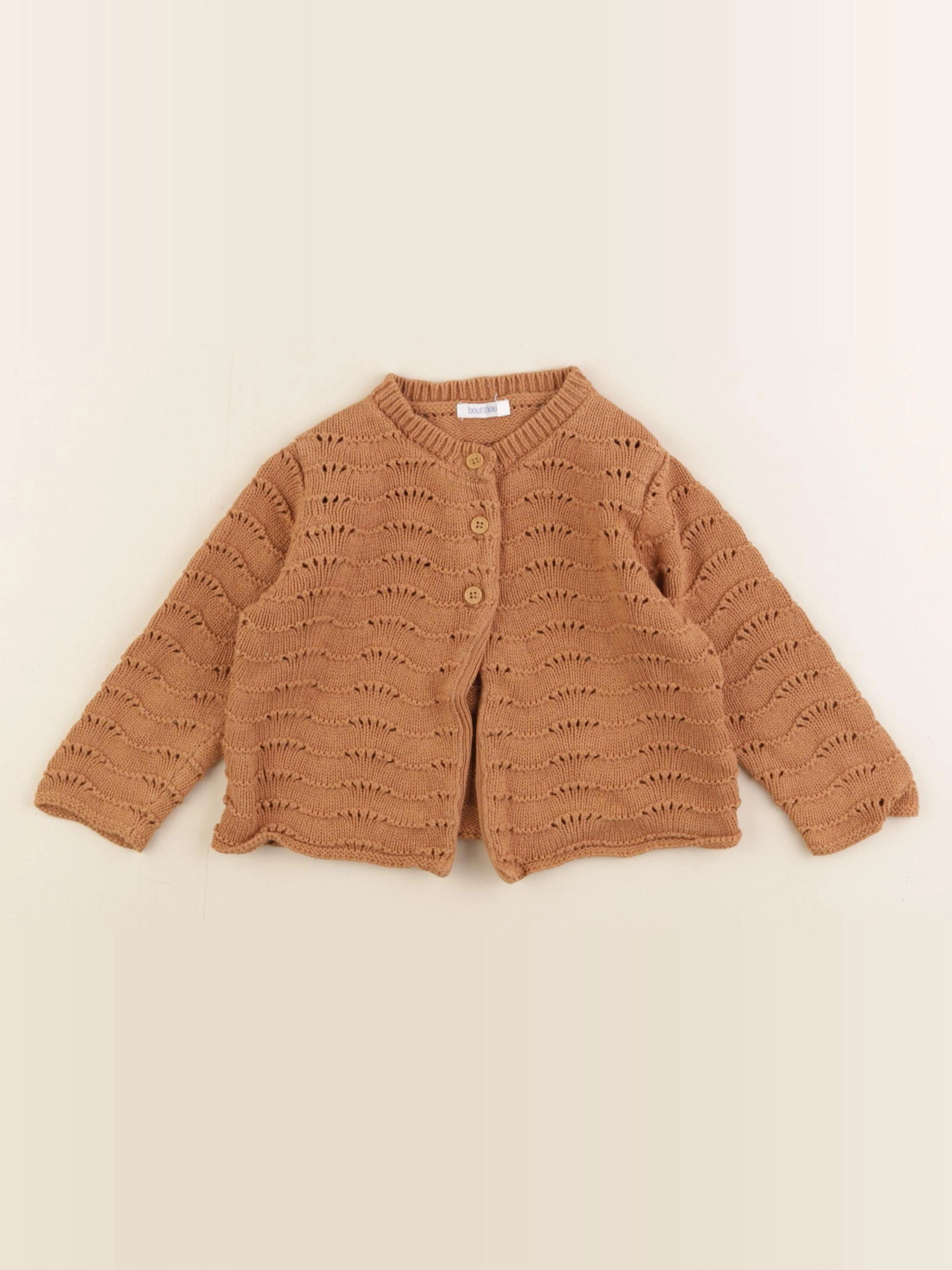 Boutchou - gilet marron - 12 mois