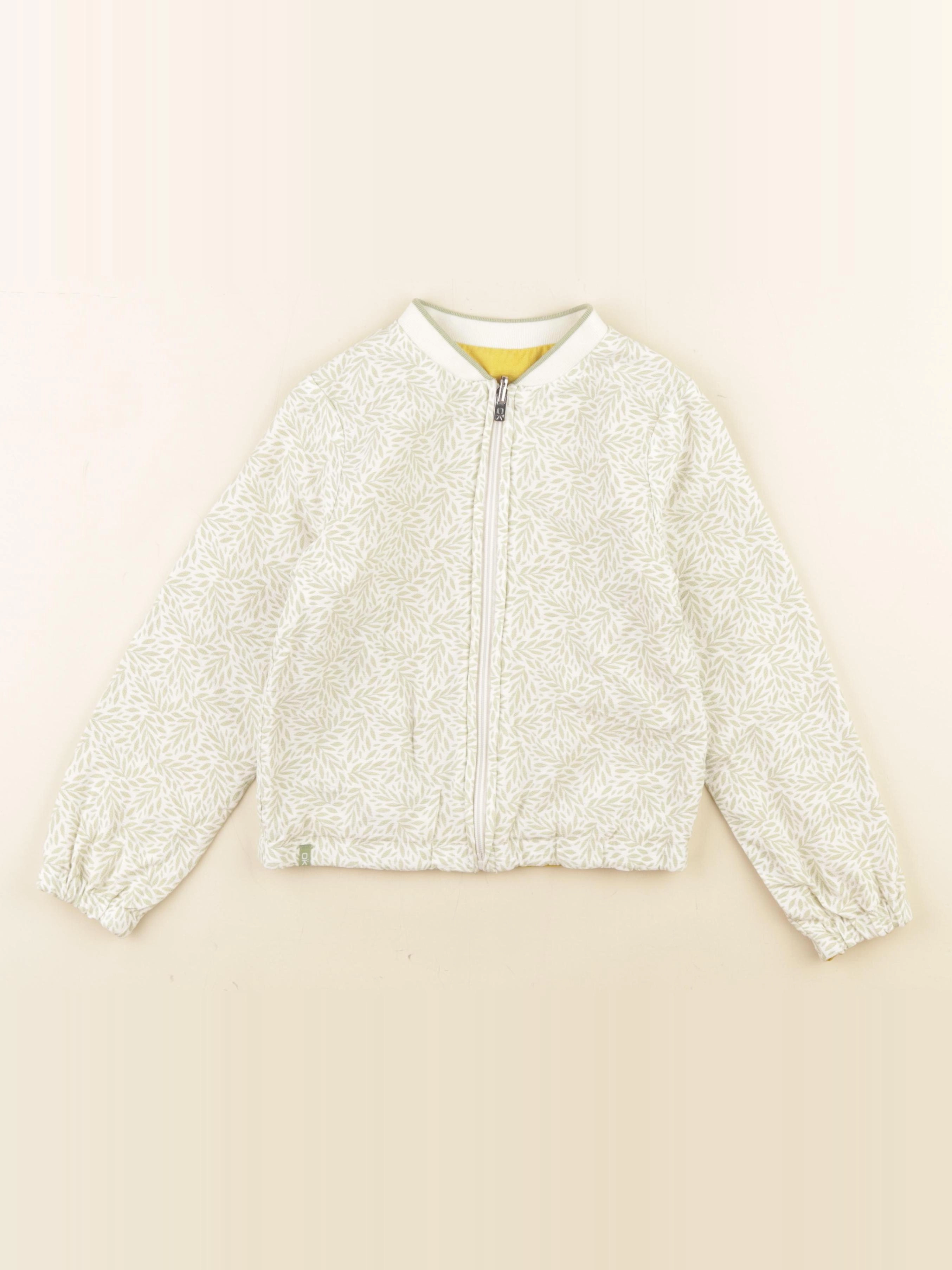 Okaidi - gilet réversible blanc, vert - 6 ans