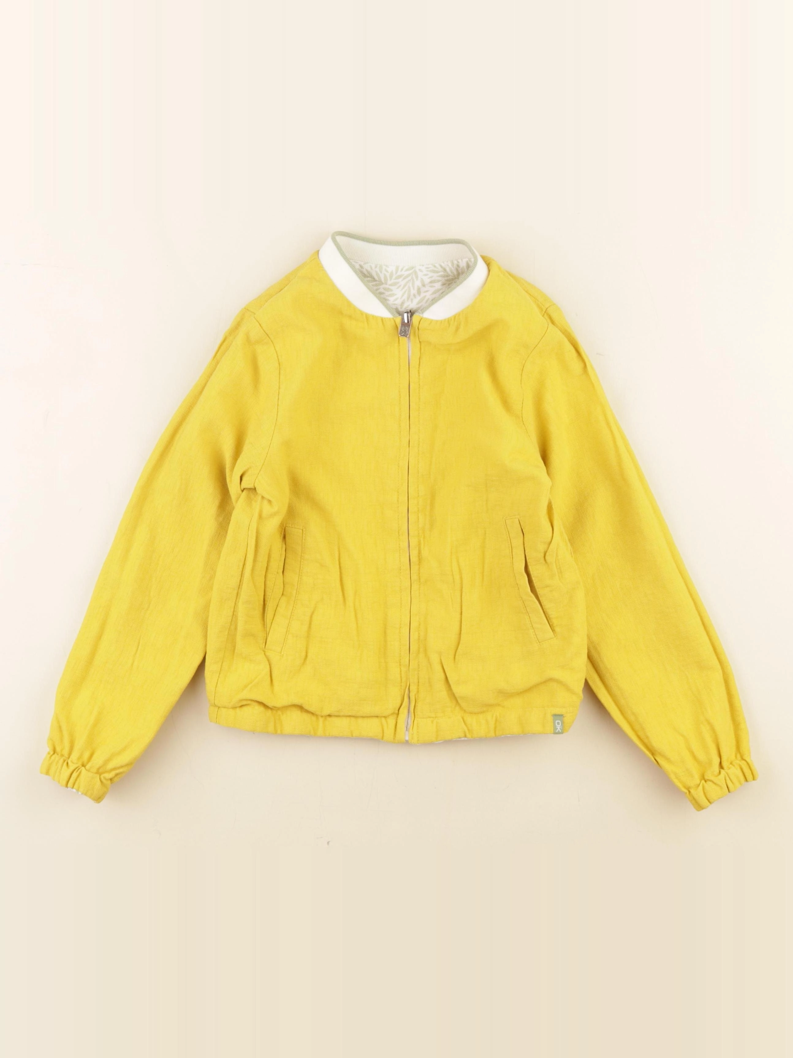 Okaidi - gilet réversible blanc, vert - 6 ans