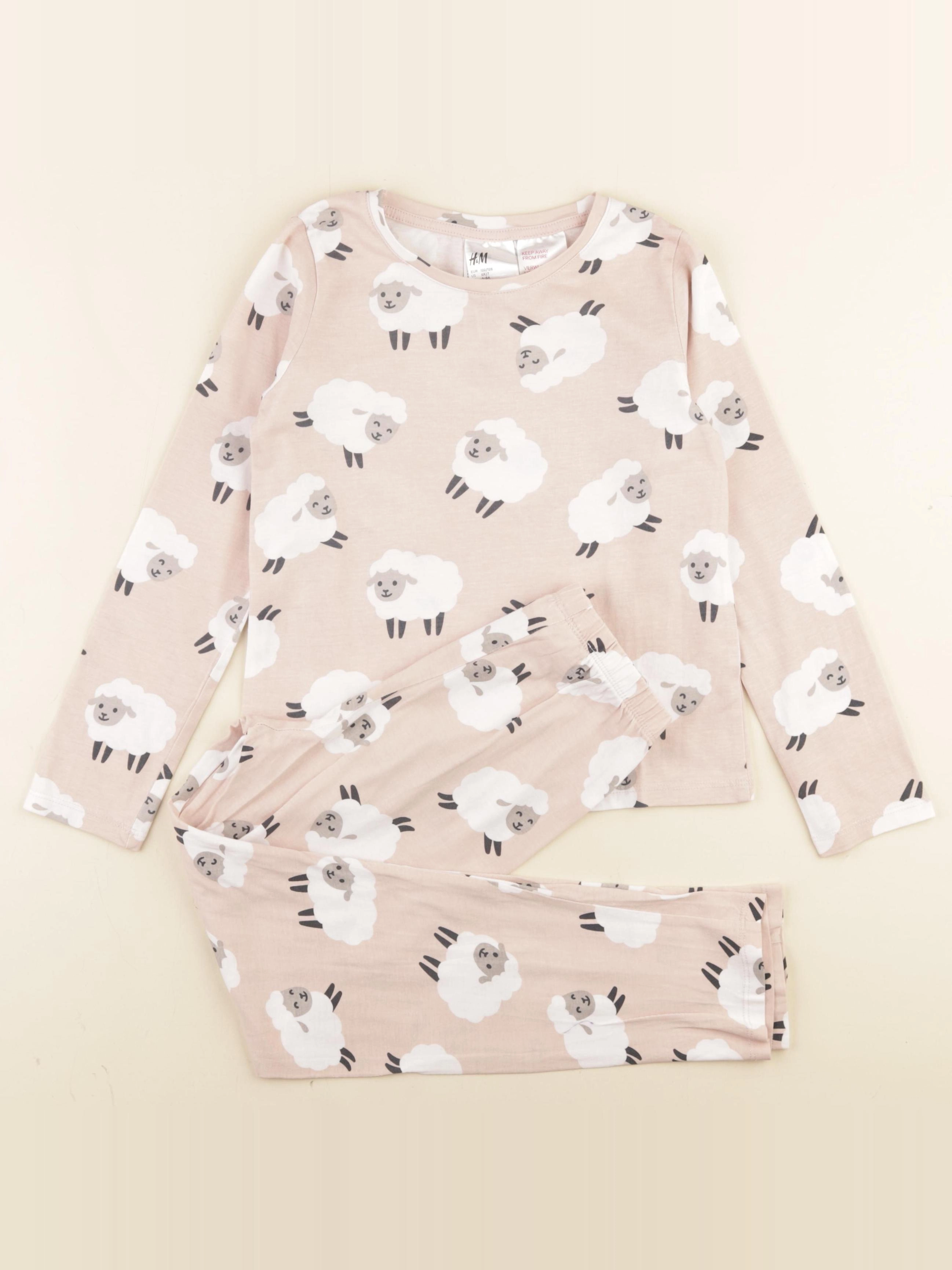 H&M - pyjama coton beige - 6/8 ans