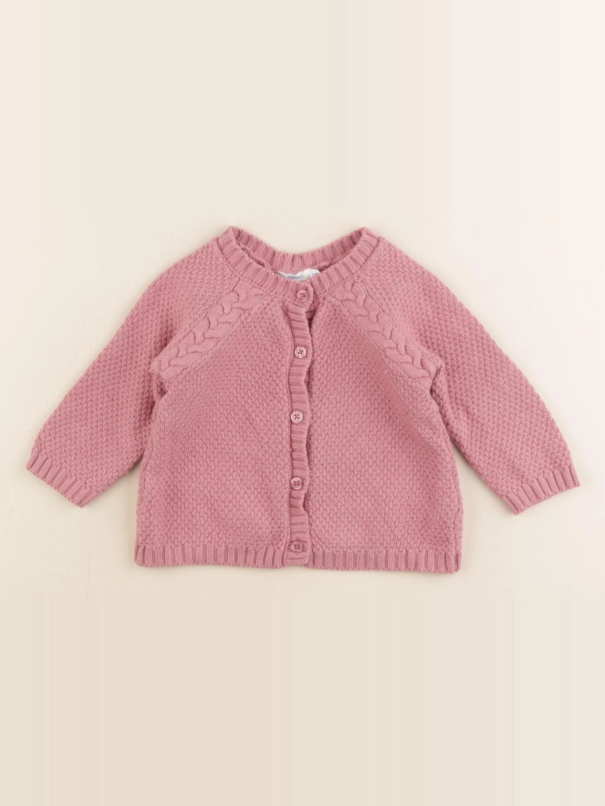 Boutchou - gilet rose - 12 mois