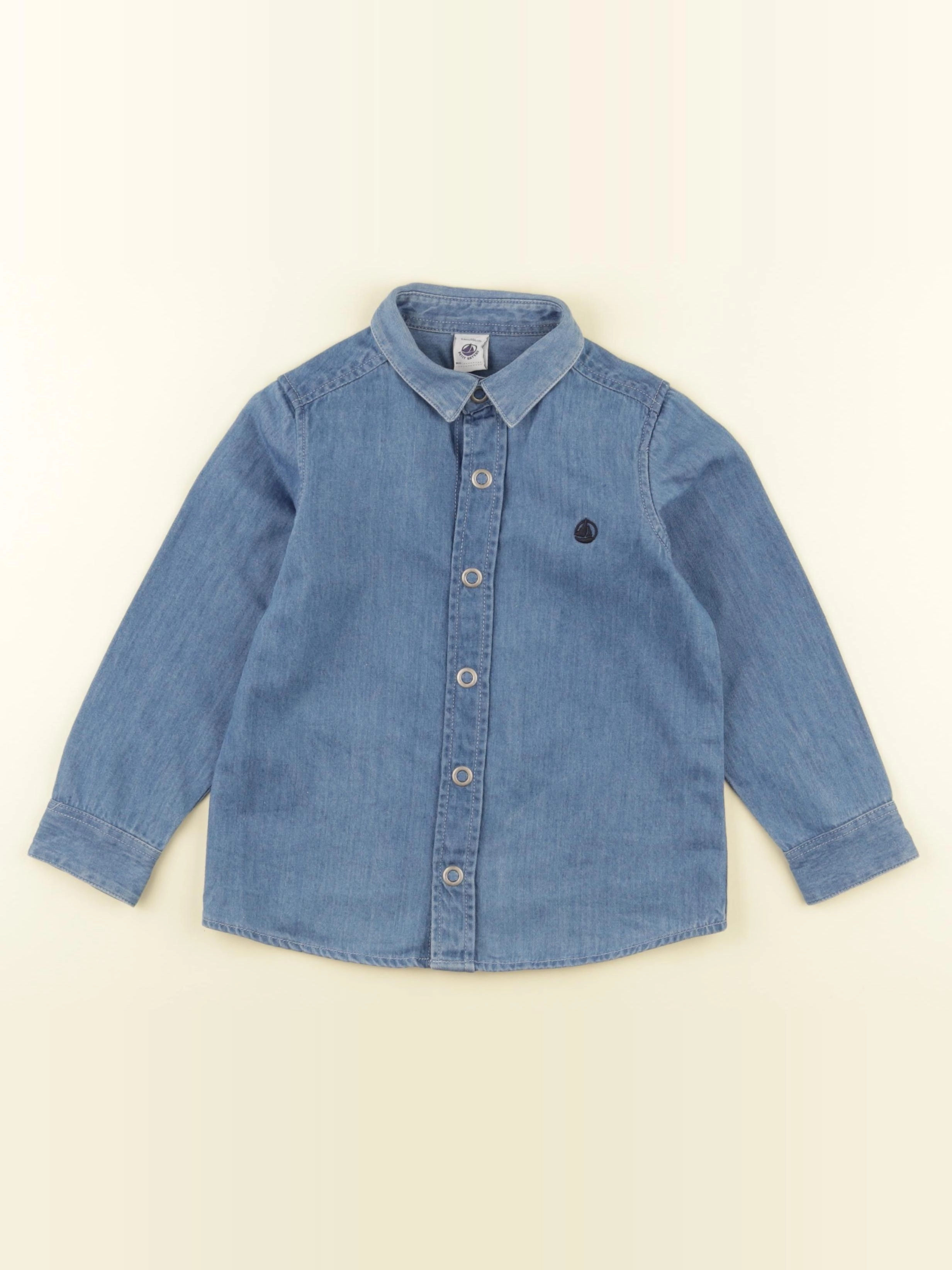 Petit Bateau - chemise bleu - 4 ans