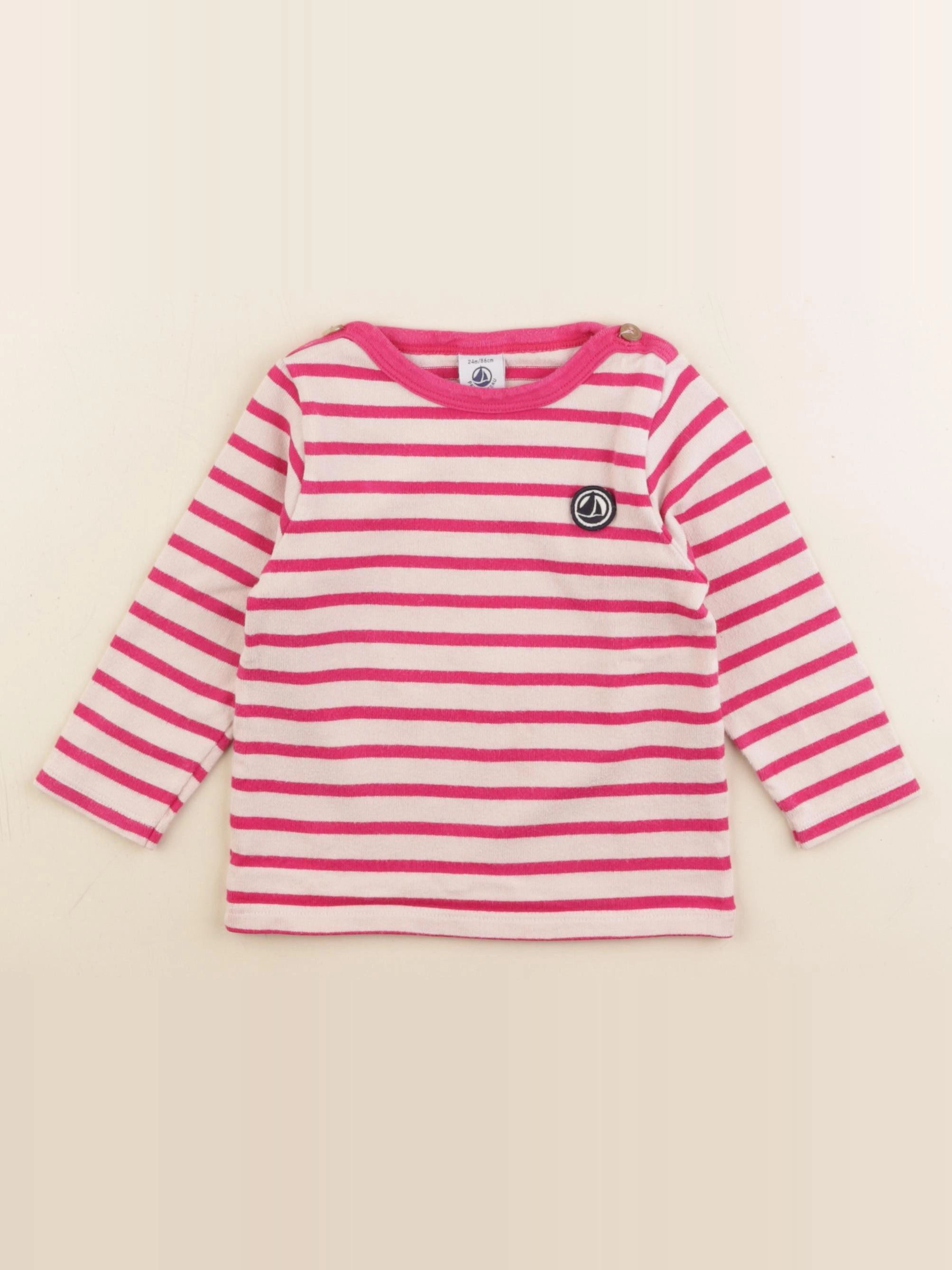 Petit Bateau - tee-shirt rose - 24 mois