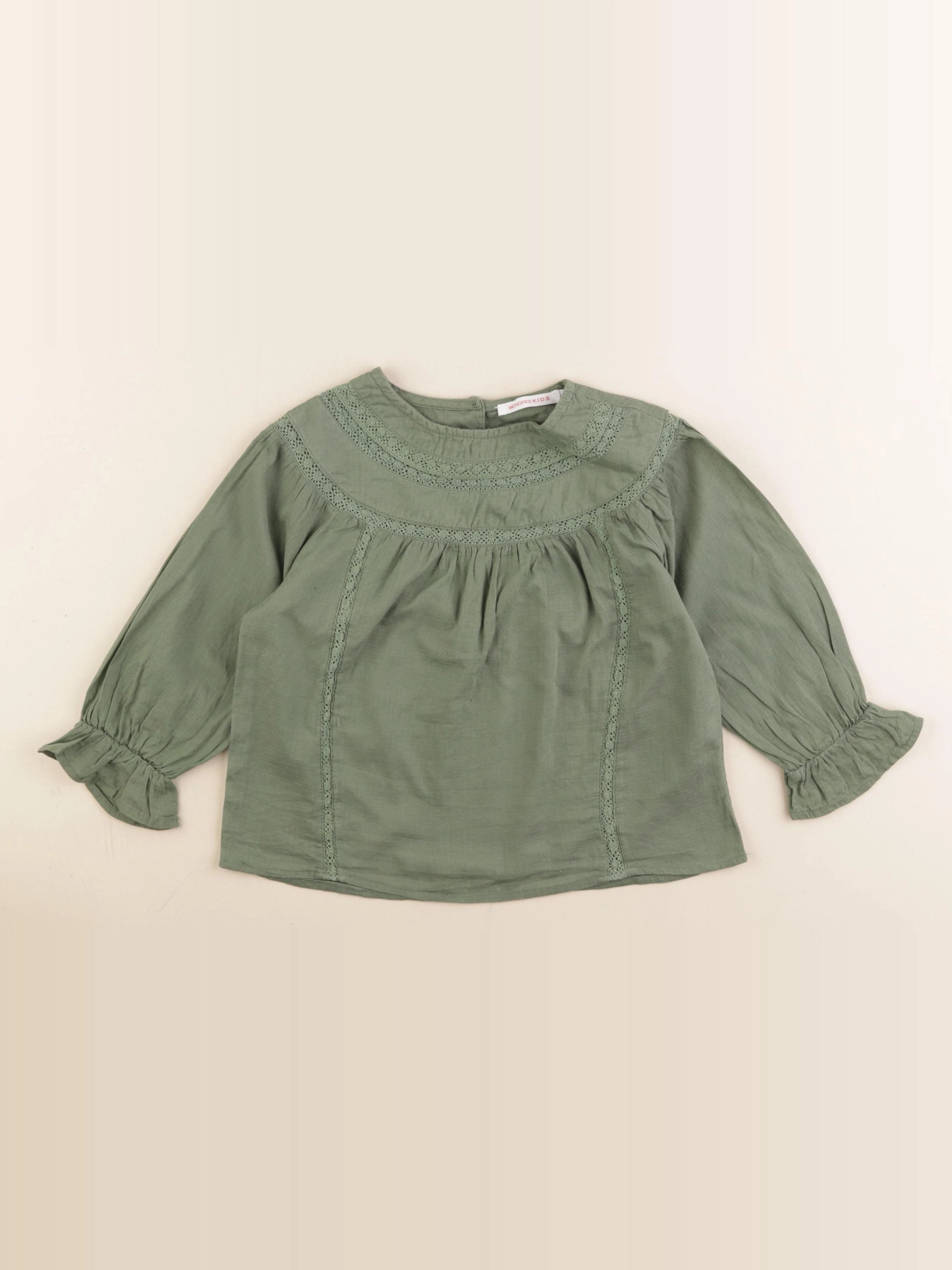 Monoprix - blouse vert - 3 ans