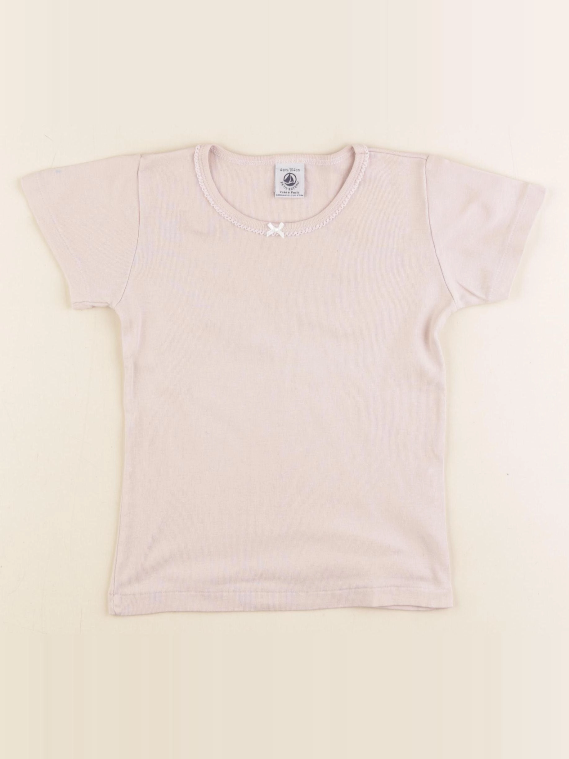 Petit Bateau - maillot de corps rose - 4 ans