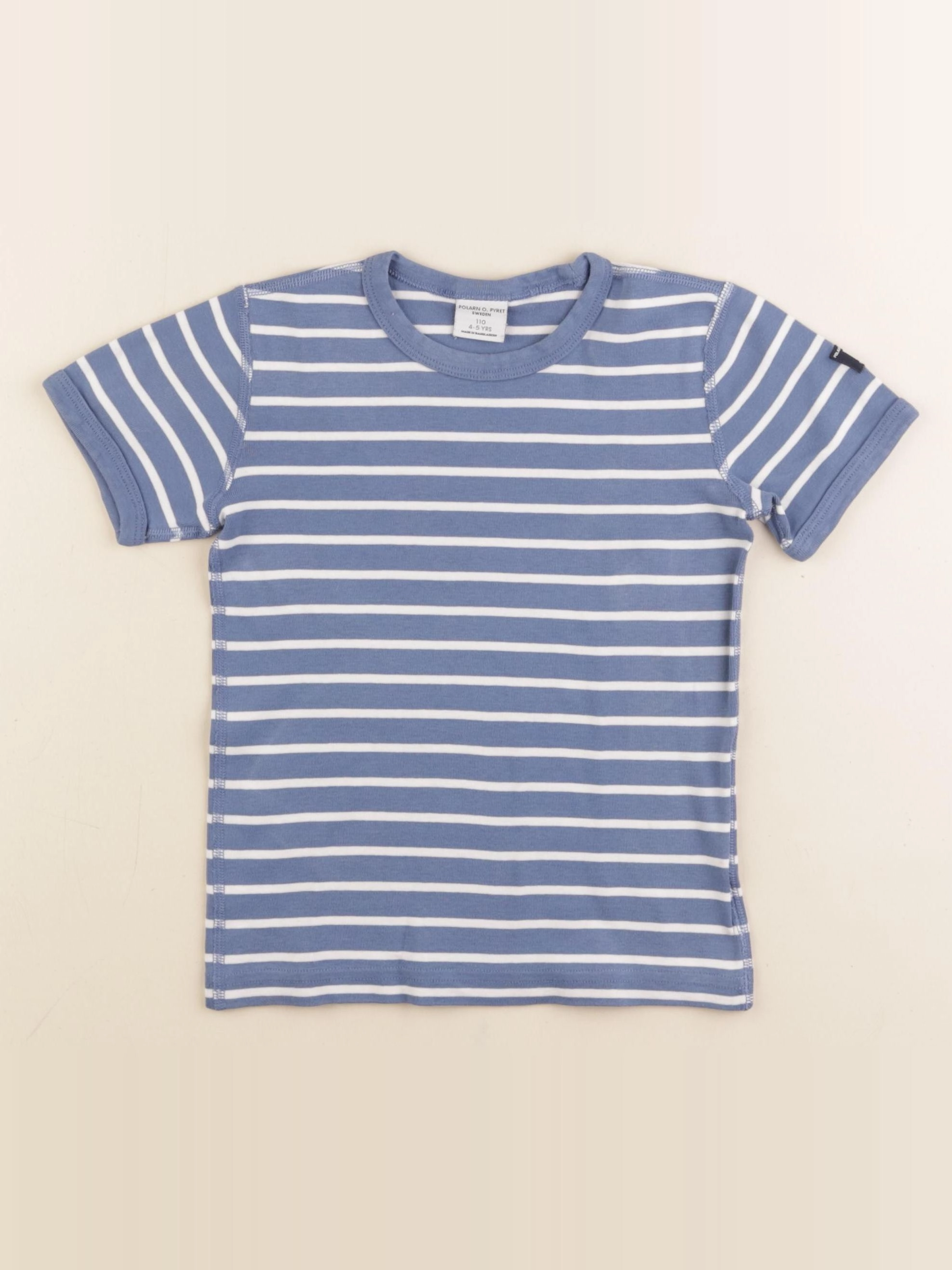 Polarn O. Pyret - tee-shirt bleu, blanc - 4/5 ans