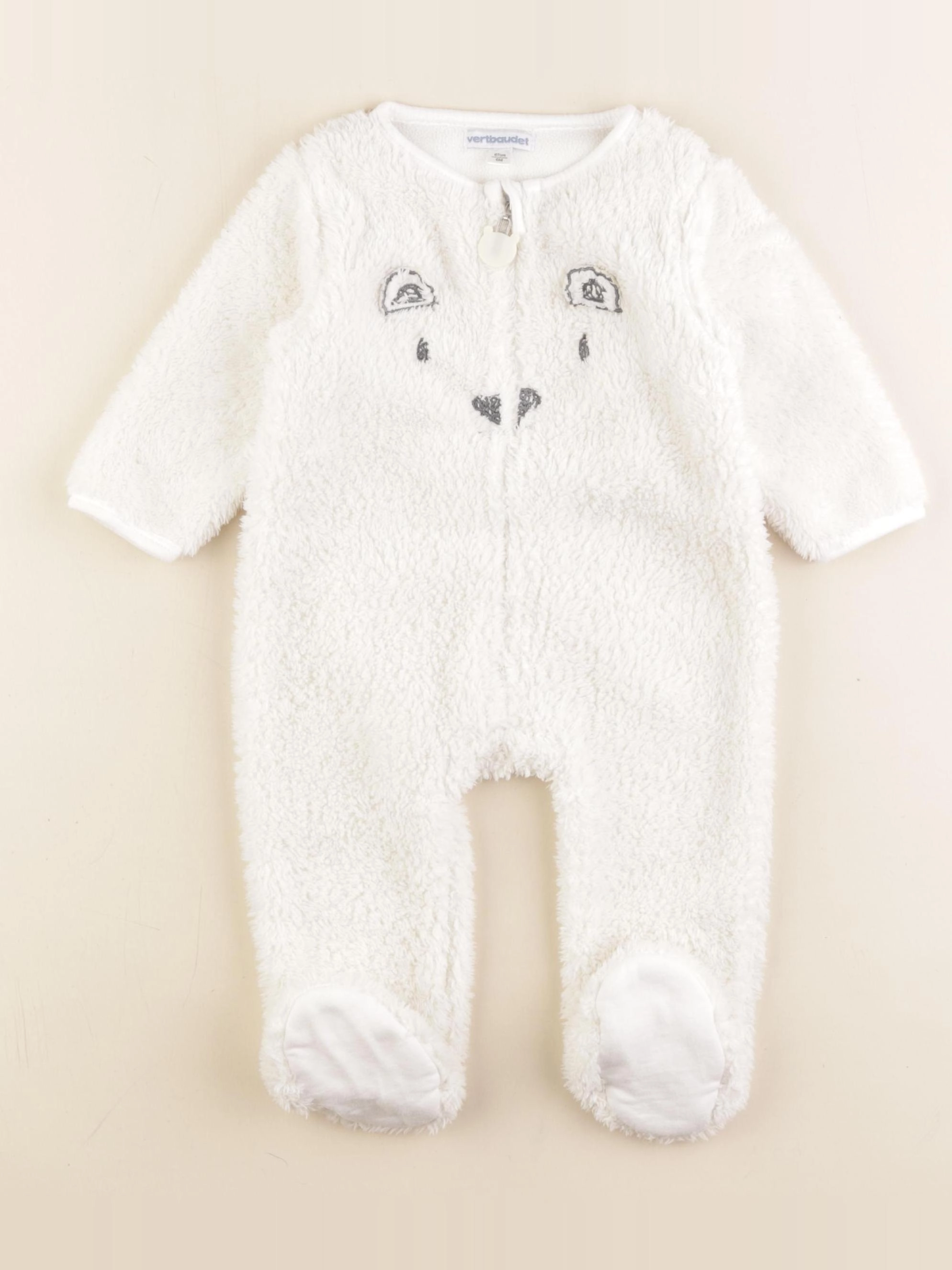 Vertbaudet - sur-pyjama blanc - 6 mois