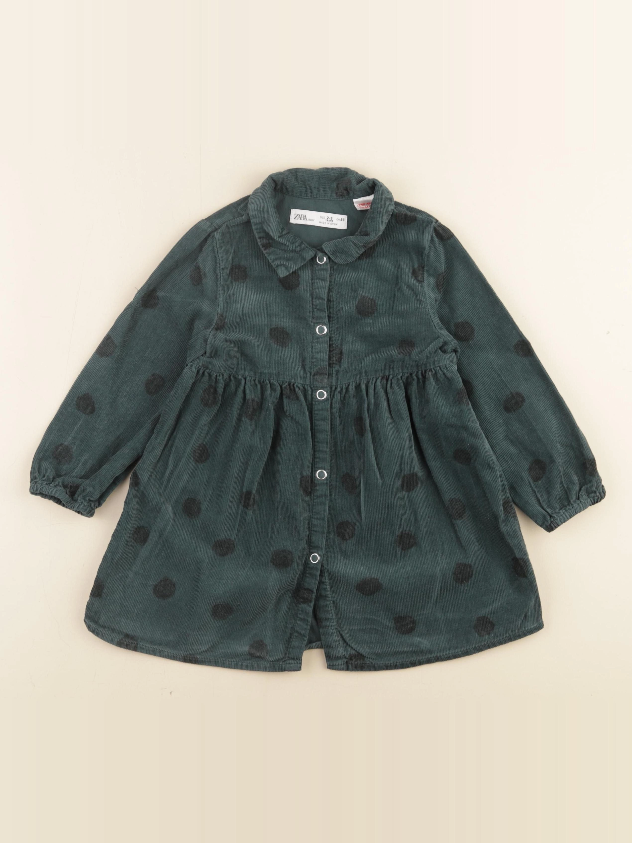 Zara - robe vert - 2/3 ans