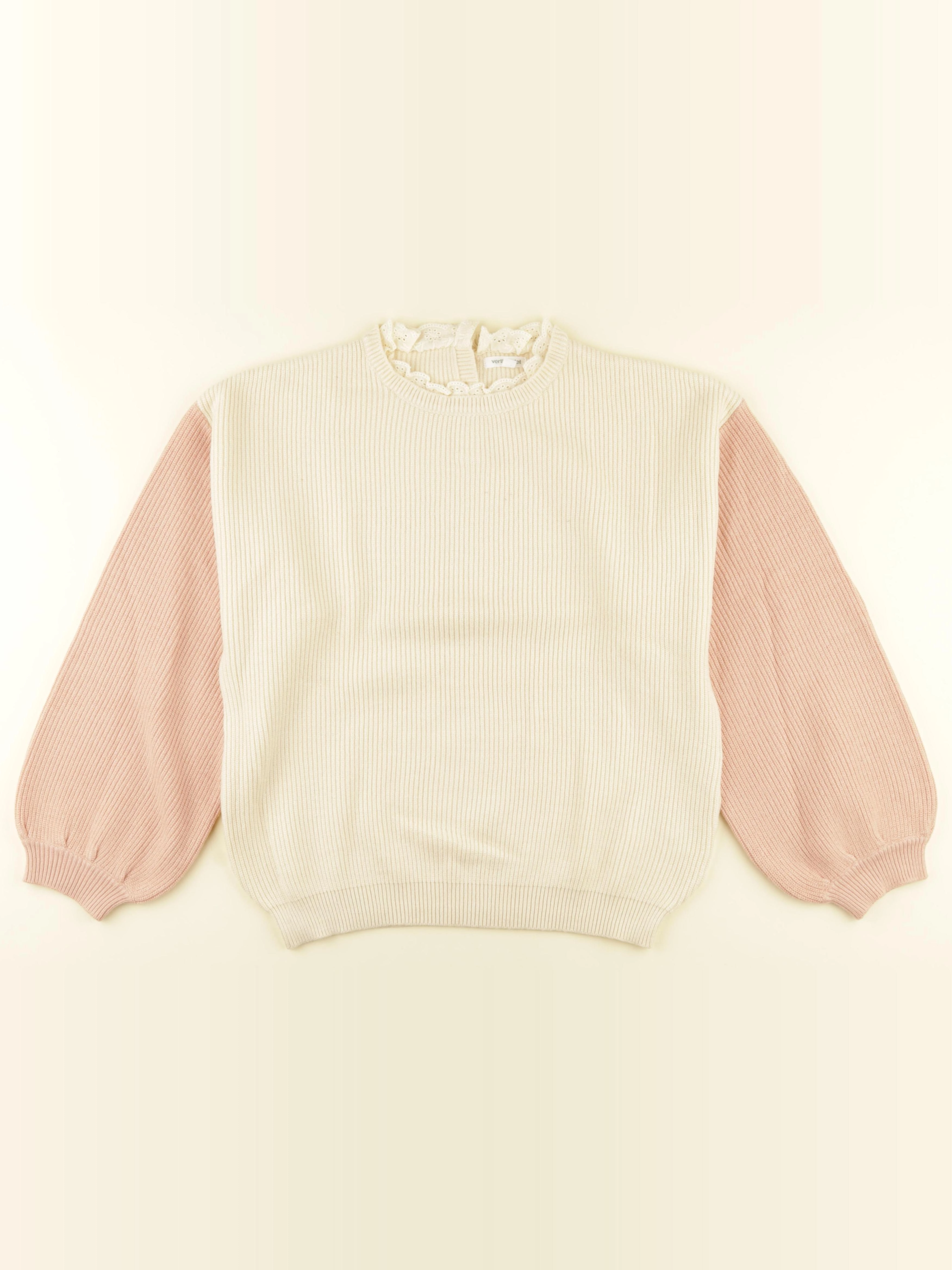 Vertbaudet - pull beige - 14 ans