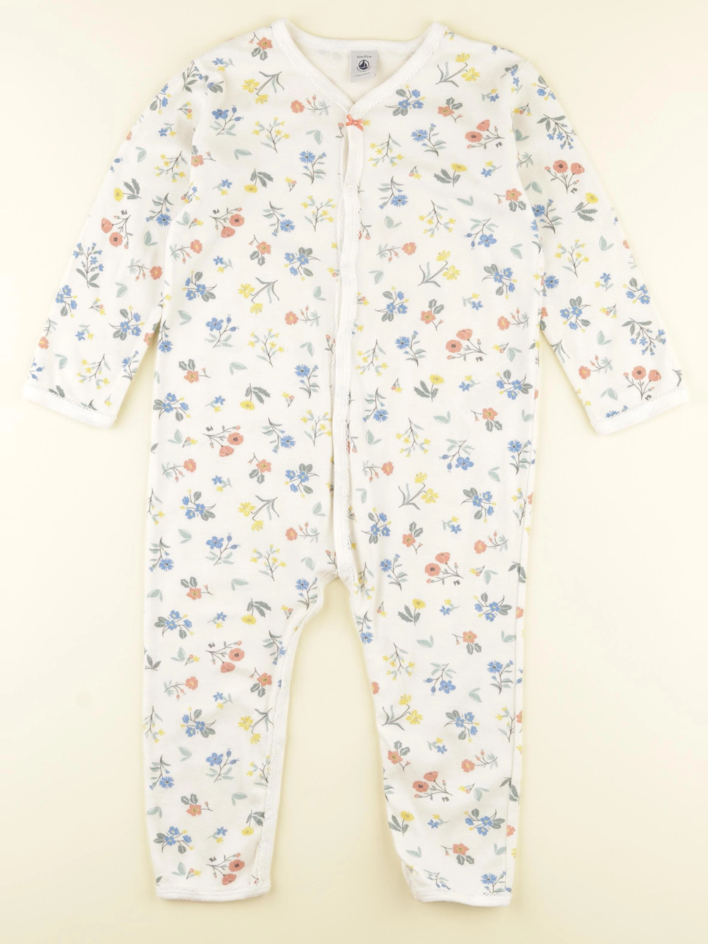 Petit Bateau - pyjama coton multicolore, beige - 36 mois